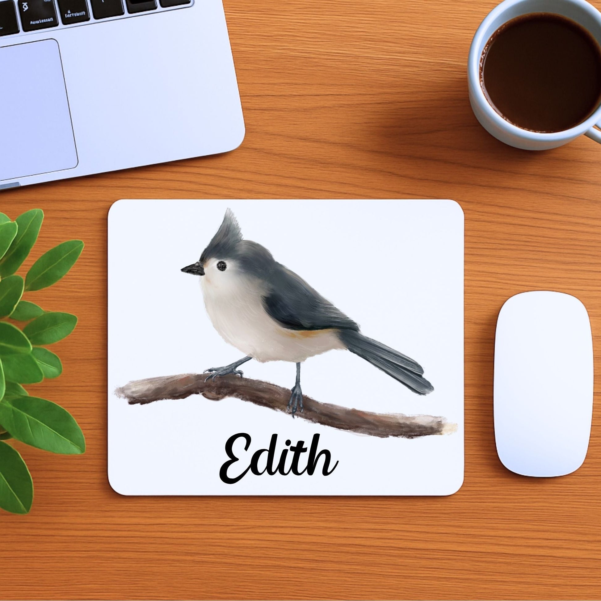 Tufted Titmouse Mousepad - MerikaArt