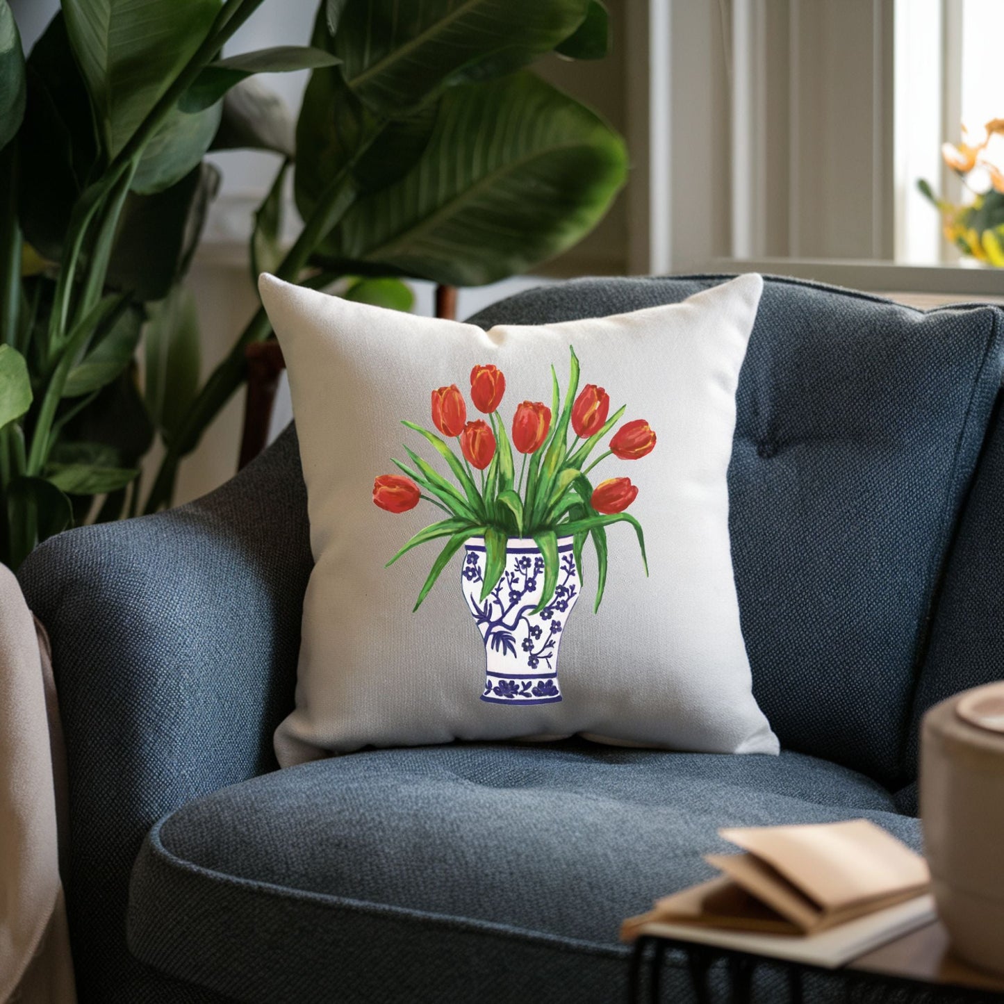 Tulip Vase Pillow - MerikaArt