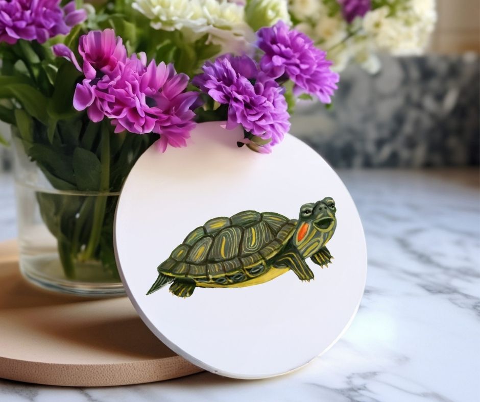 Turtle Ceramic Coaster - MerikaArt