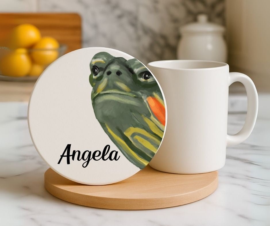 Turtle Ceramic Coaster - MerikaArt