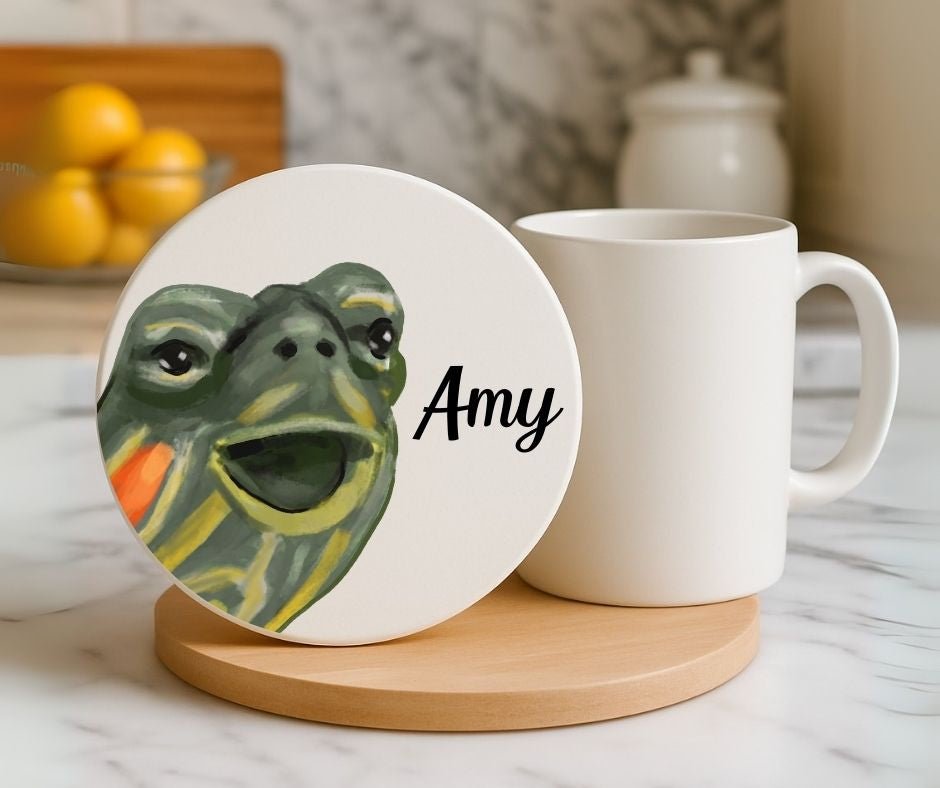 Turtle Ceramic Coaster - MerikaArt