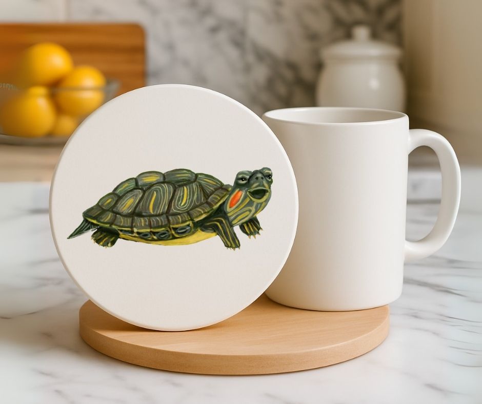 Turtle Ceramic Coaster - MerikaArt