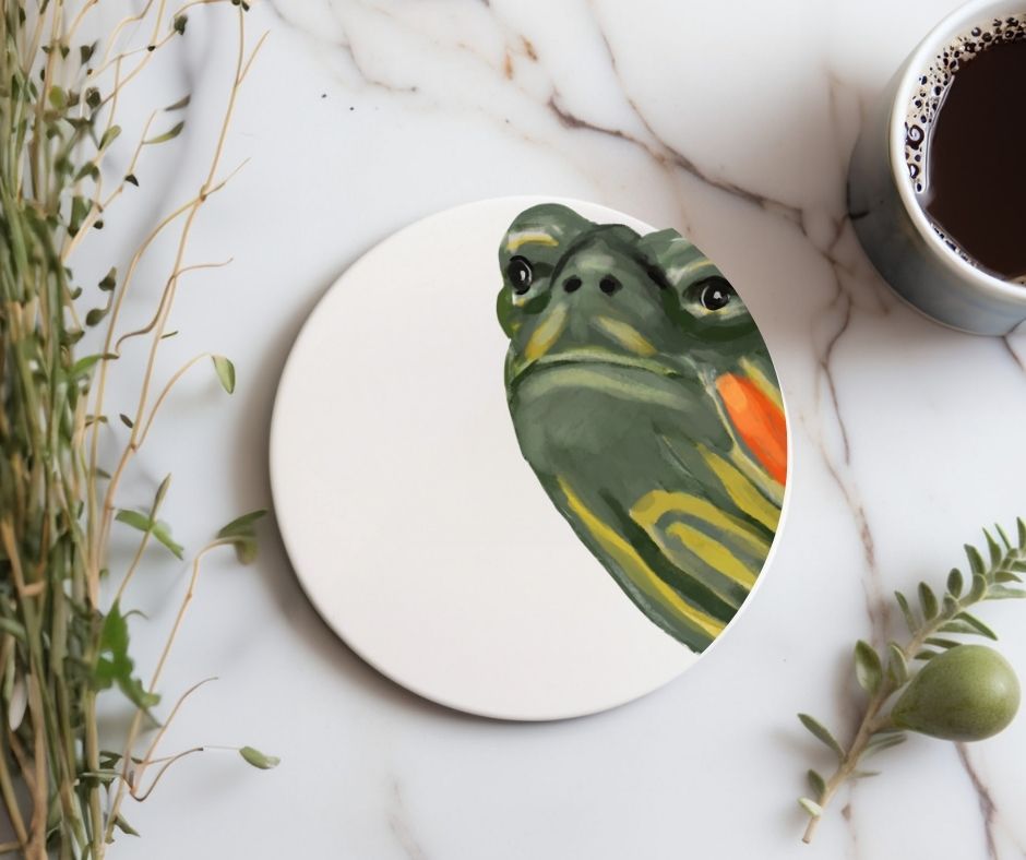 Turtle Ceramic Coaster - MerikaArt