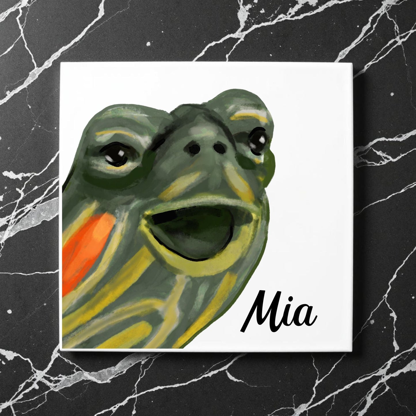 Turtle Ceramic Tile - MerikaArt