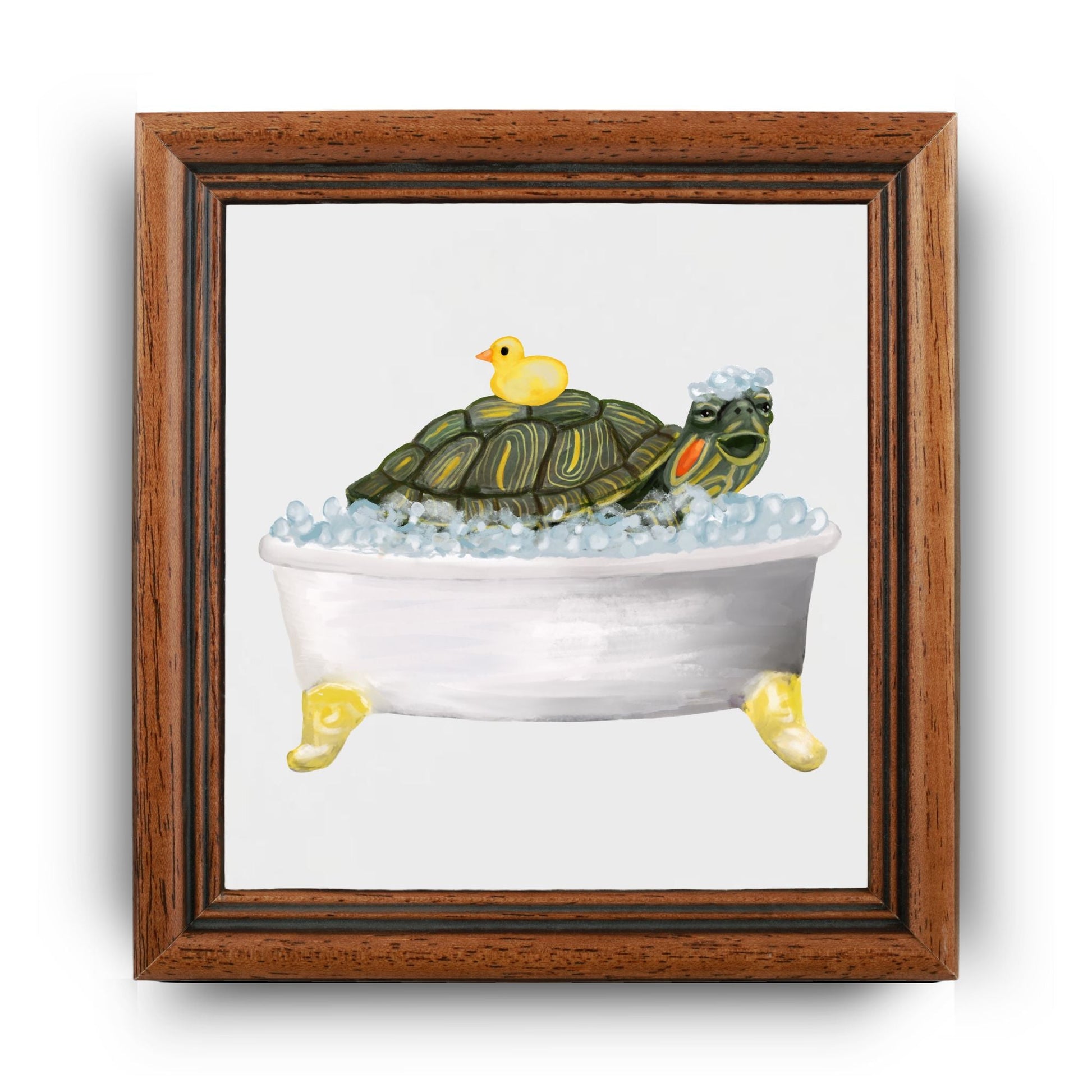 Turtle in Bathtub Ceramic Tile - MerikaArt