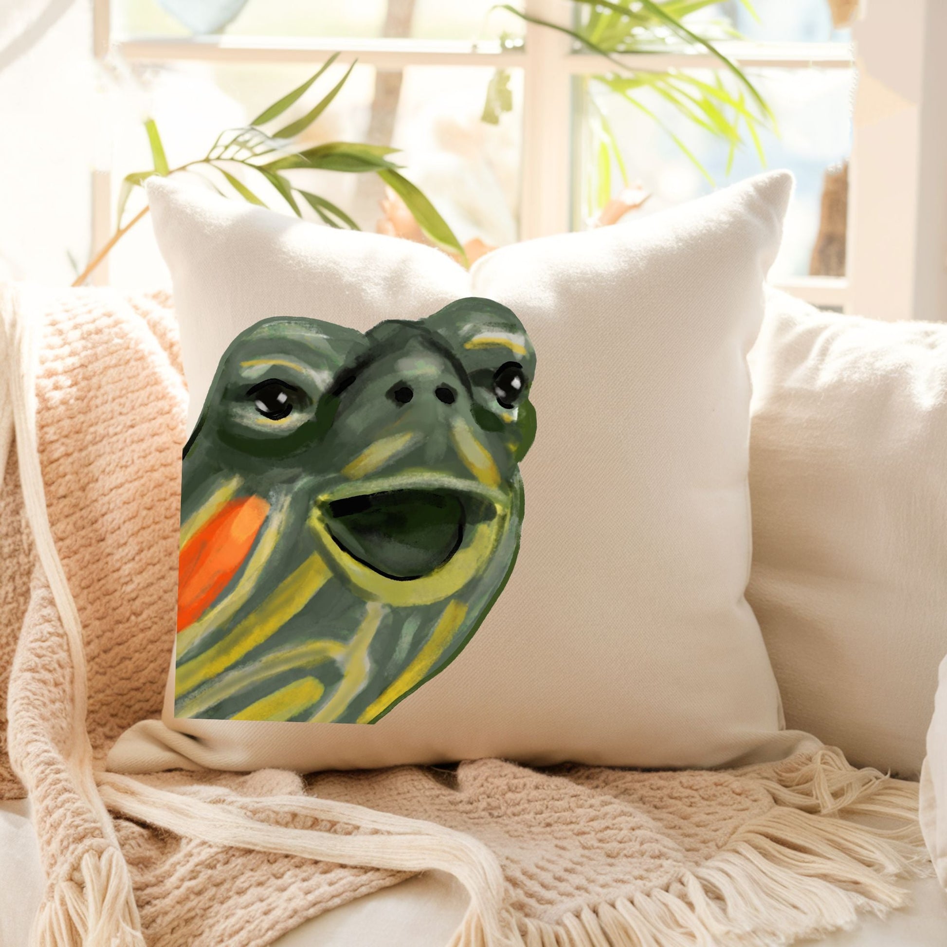 Turtle Pillow - MerikaArt