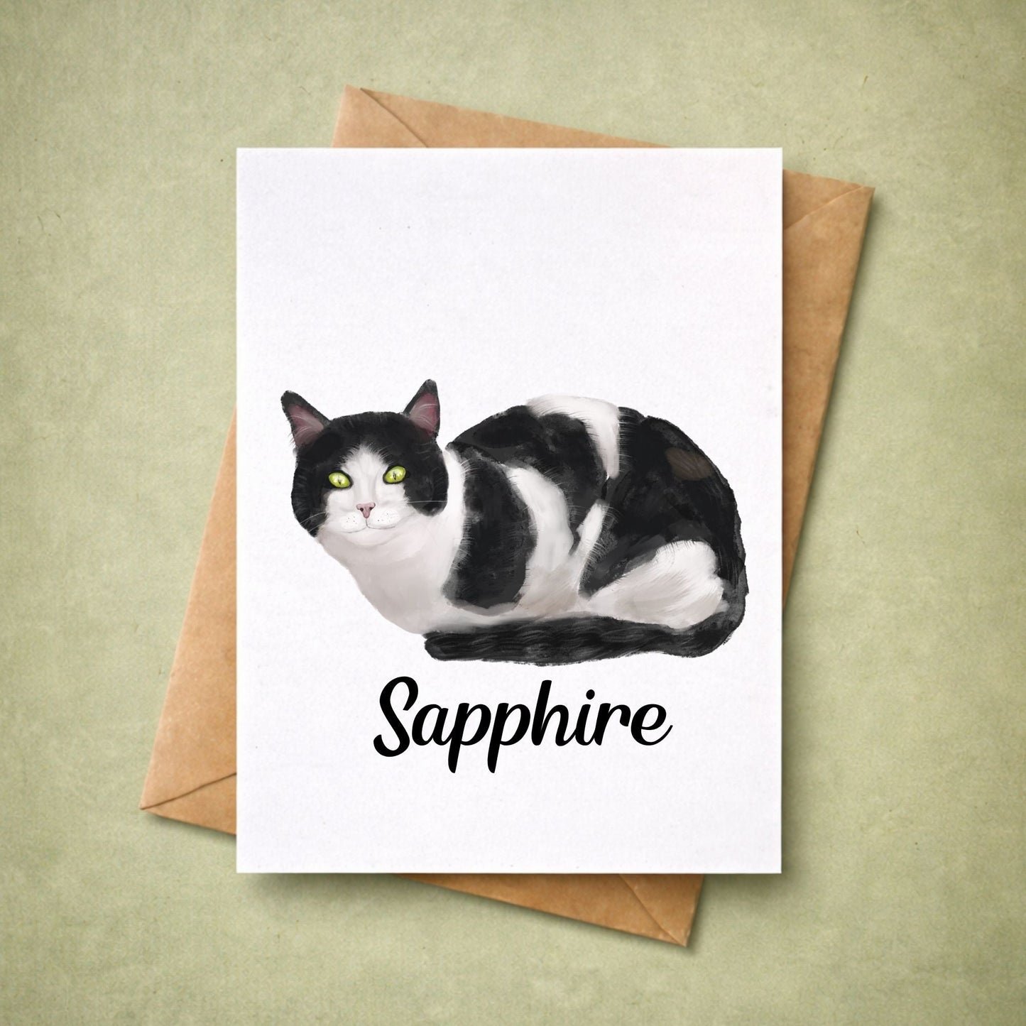 Tuxedo Cat Postcard - MerikaArt