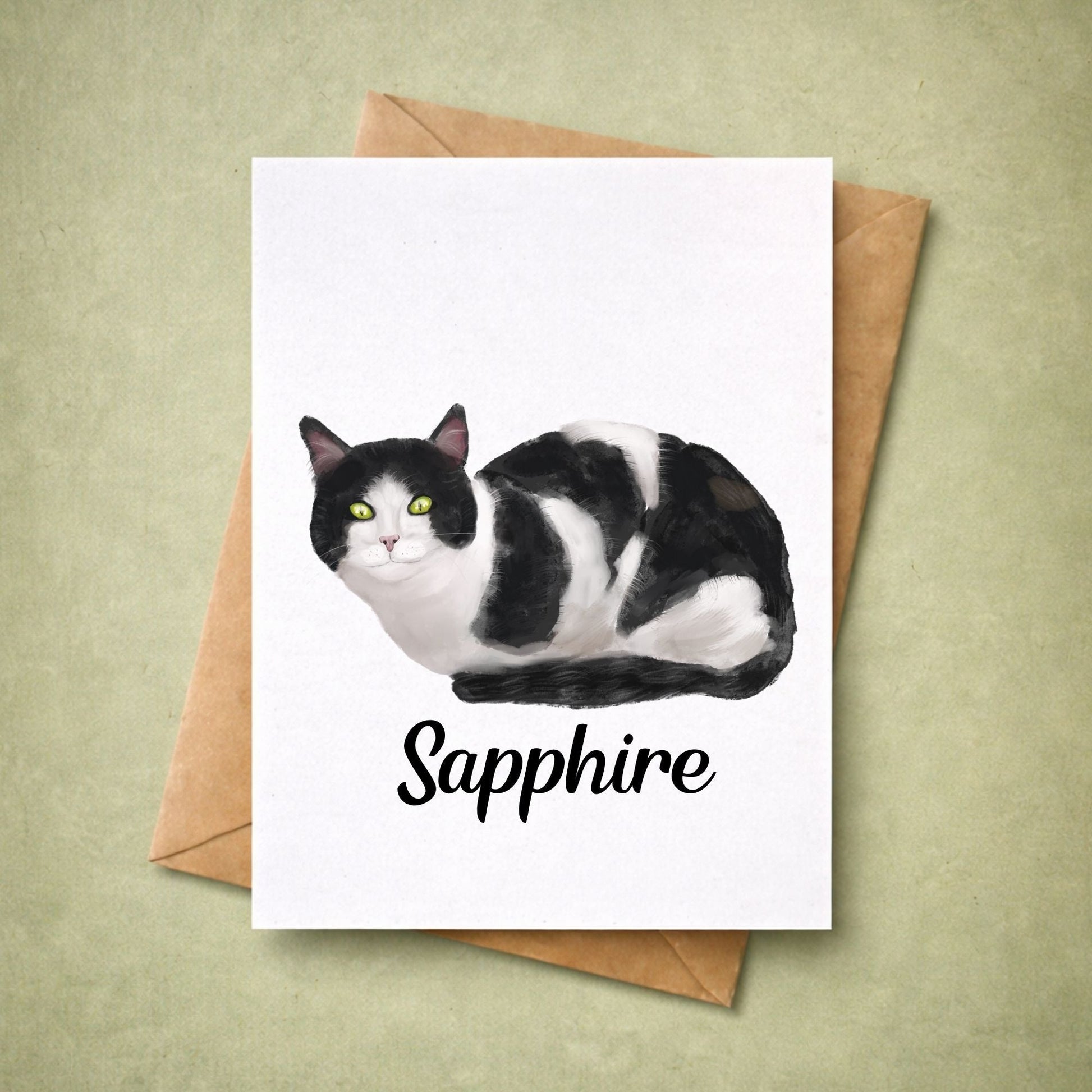 Tuxedo Cat Postcard - MerikaArt