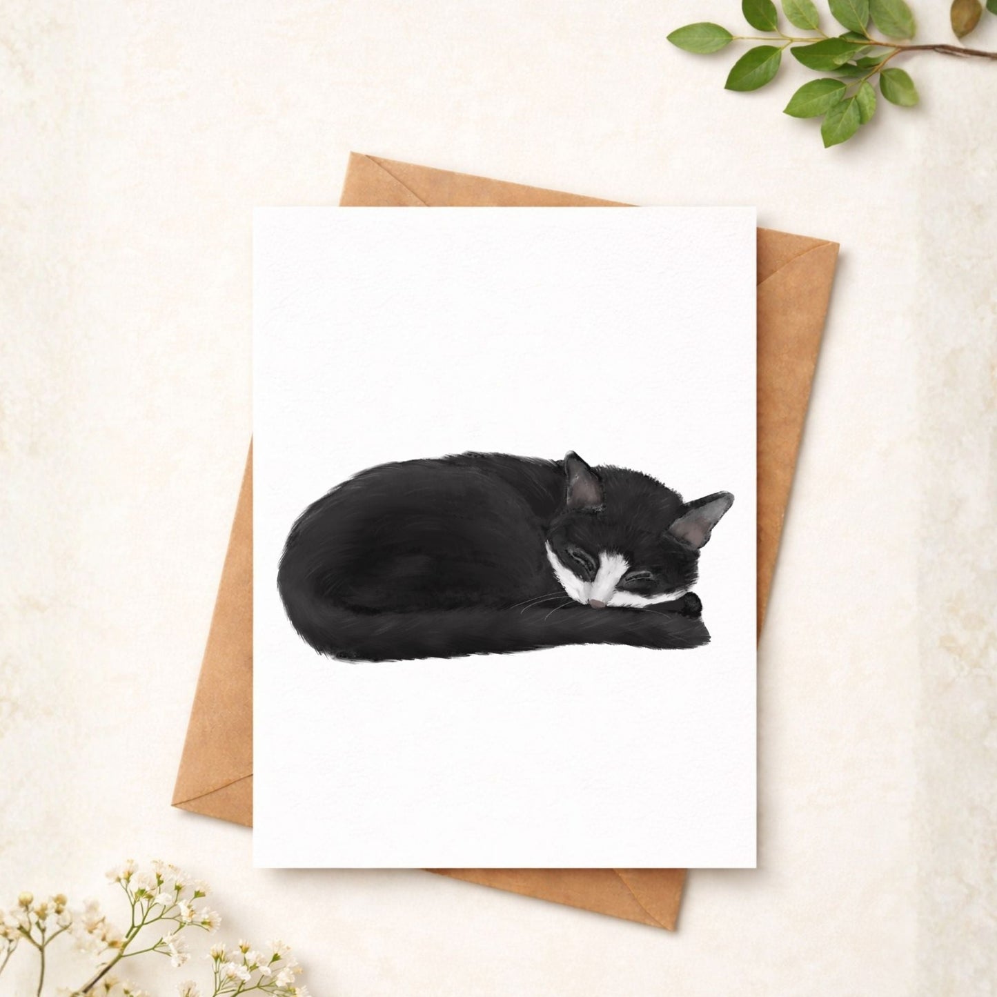 Tuxedo Cat Postcard - MerikaArt
