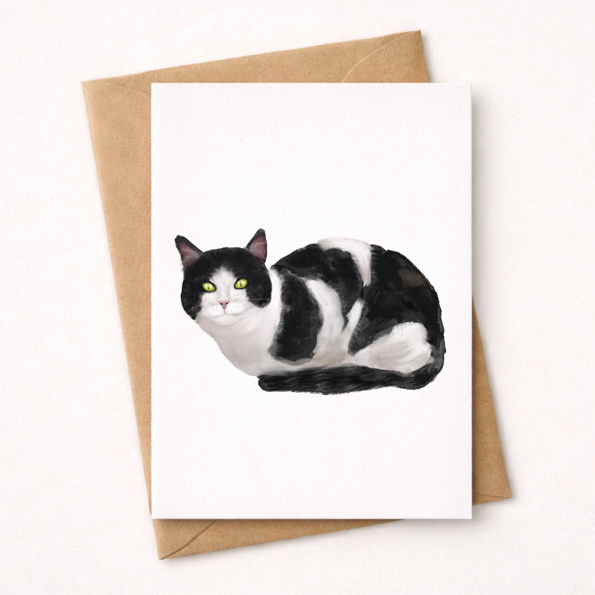 Tuxedo Cat Postcard - MerikaArt