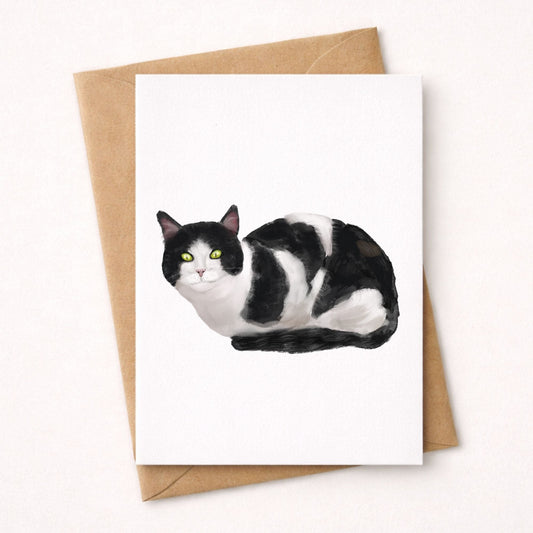 Tuxedo Cat Postcard - MerikaArt