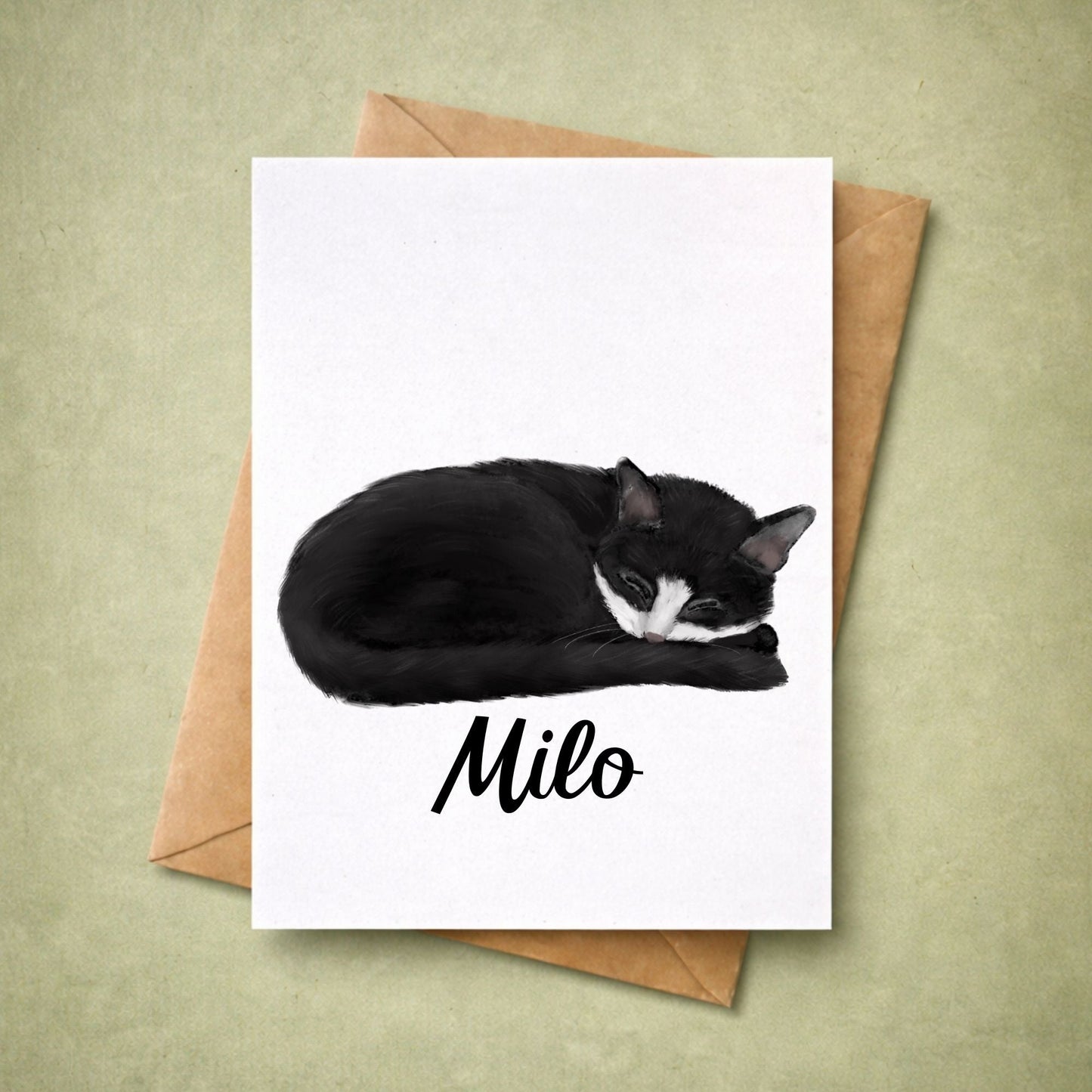 Tuxedo Cat Postcard - MerikaArt