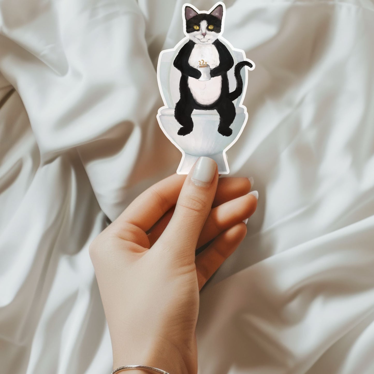 Tuxedo Cat Vinyl Sticker - MerikaArt