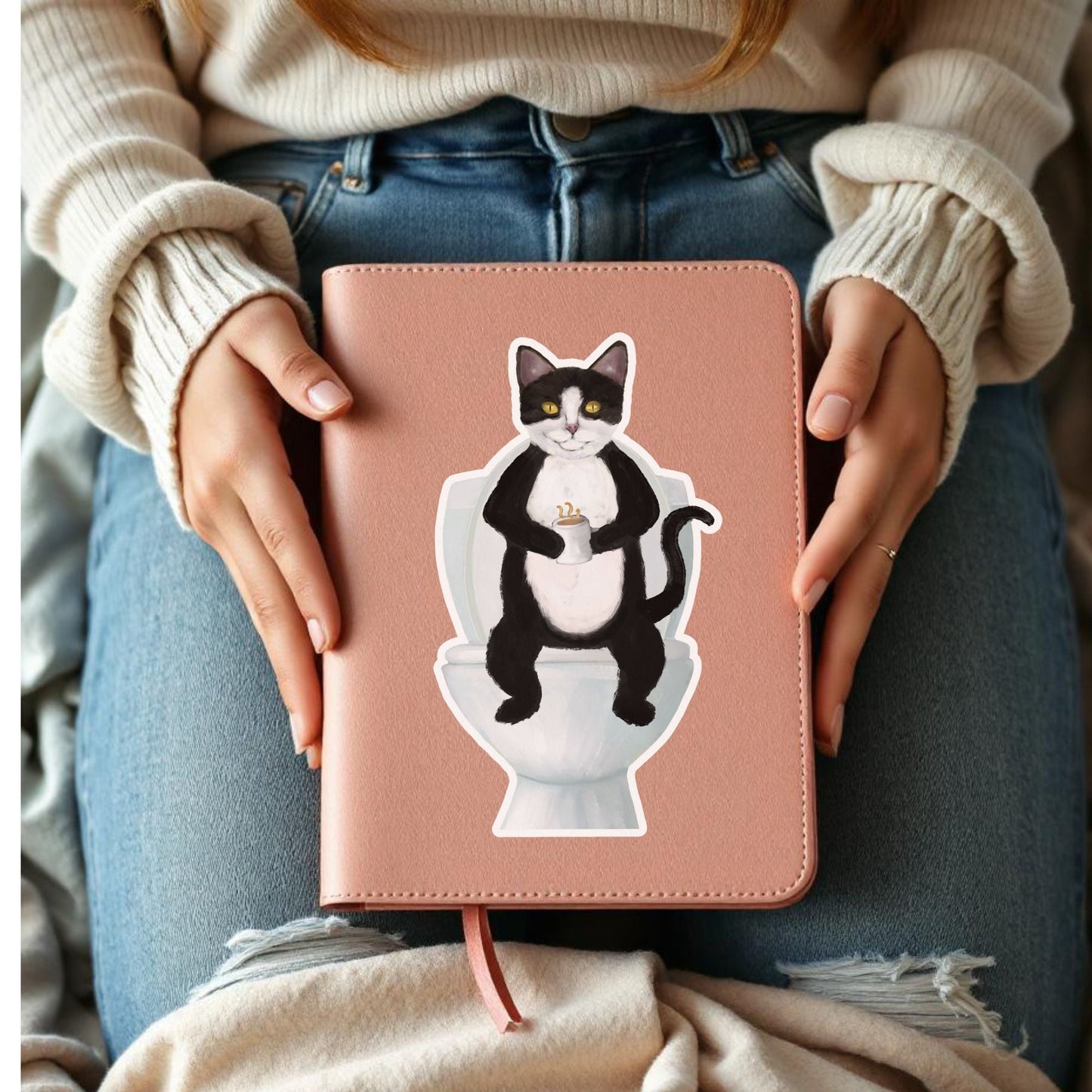 Tuxedo Cat Vinyl Sticker - MerikaArt