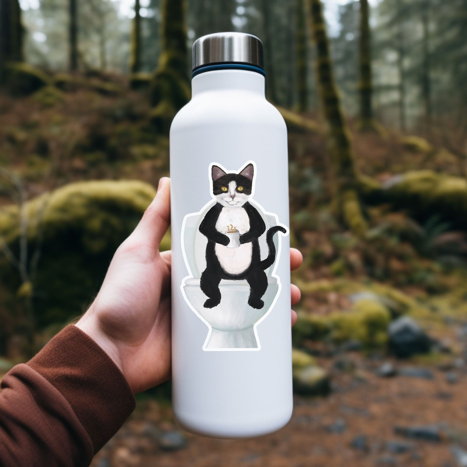 Tuxedo Cat Vinyl Sticker - MerikaArt