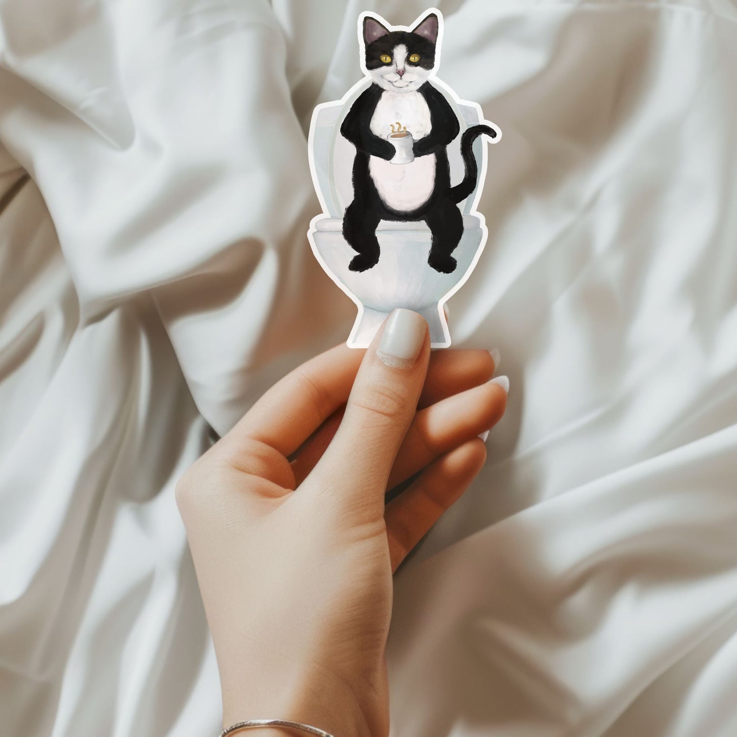 Tuxedo Cat Vinyl Sticker - MerikaArt