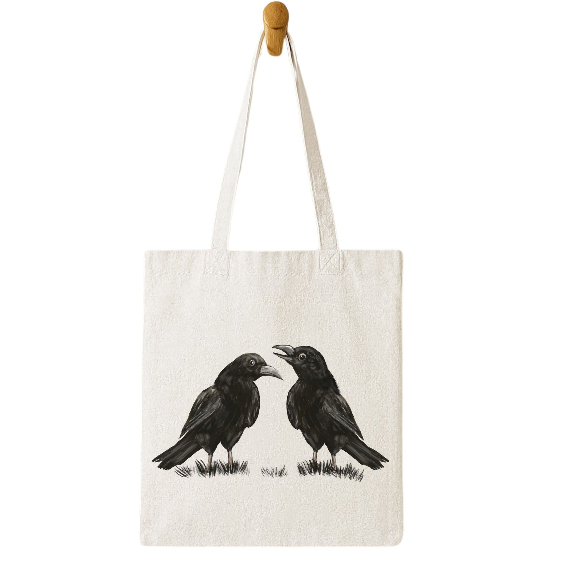 Two Crows Canvas Tote Bag - MerikaArt