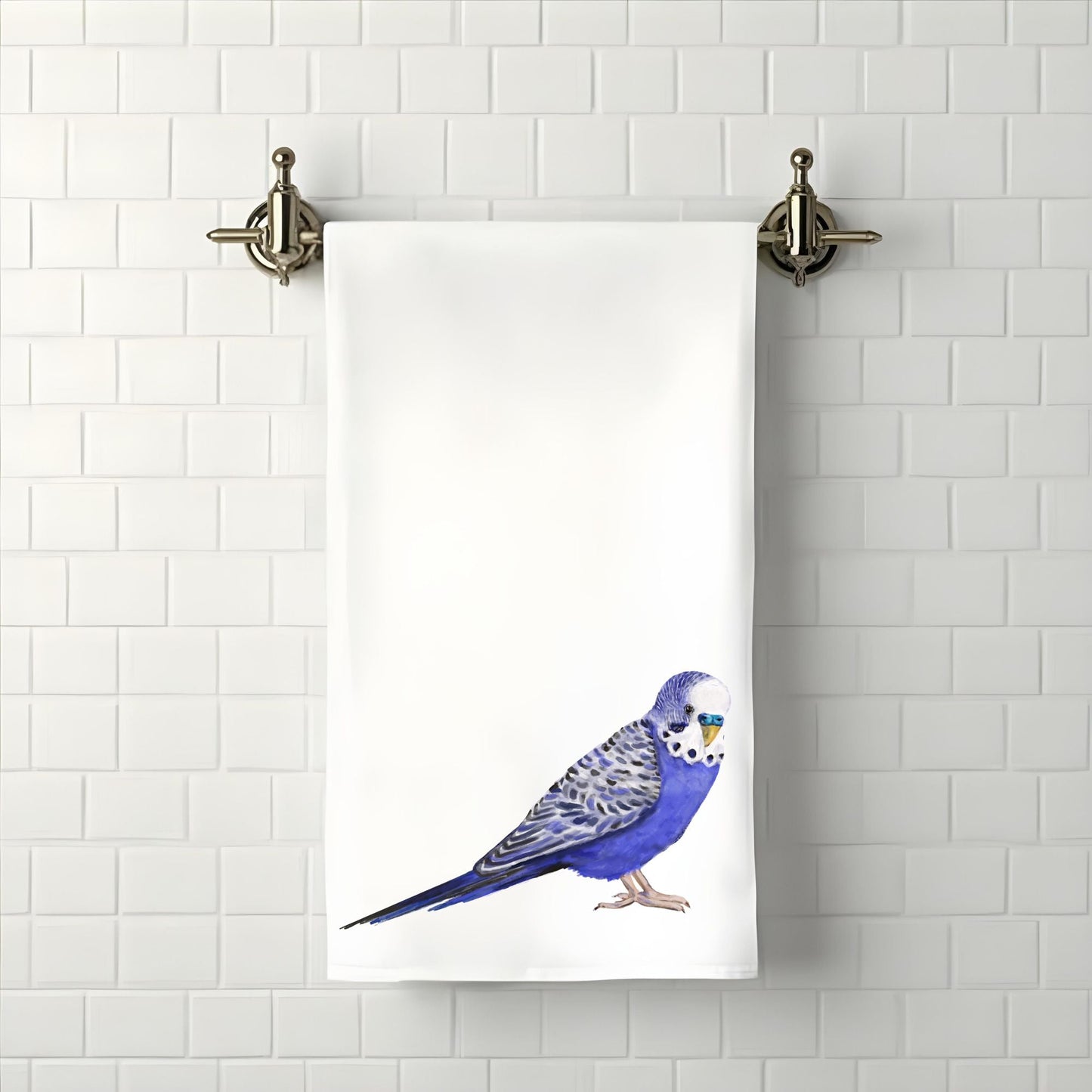 Two Crows on Branch Bathroom Towel - MerikaArt