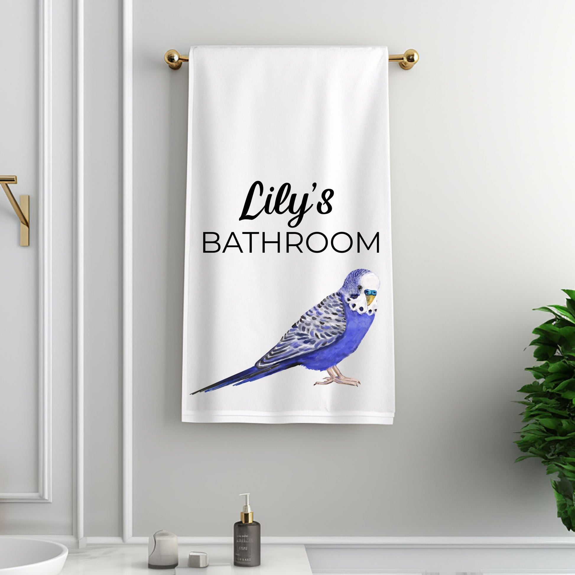 Two Crows on Branch Bathroom Towel - MerikaArt