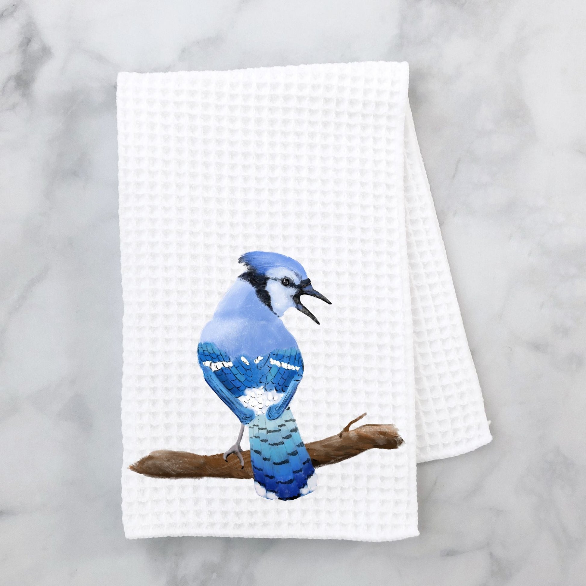 Unique Blue Jay Kitchen Towel - MerikaArt