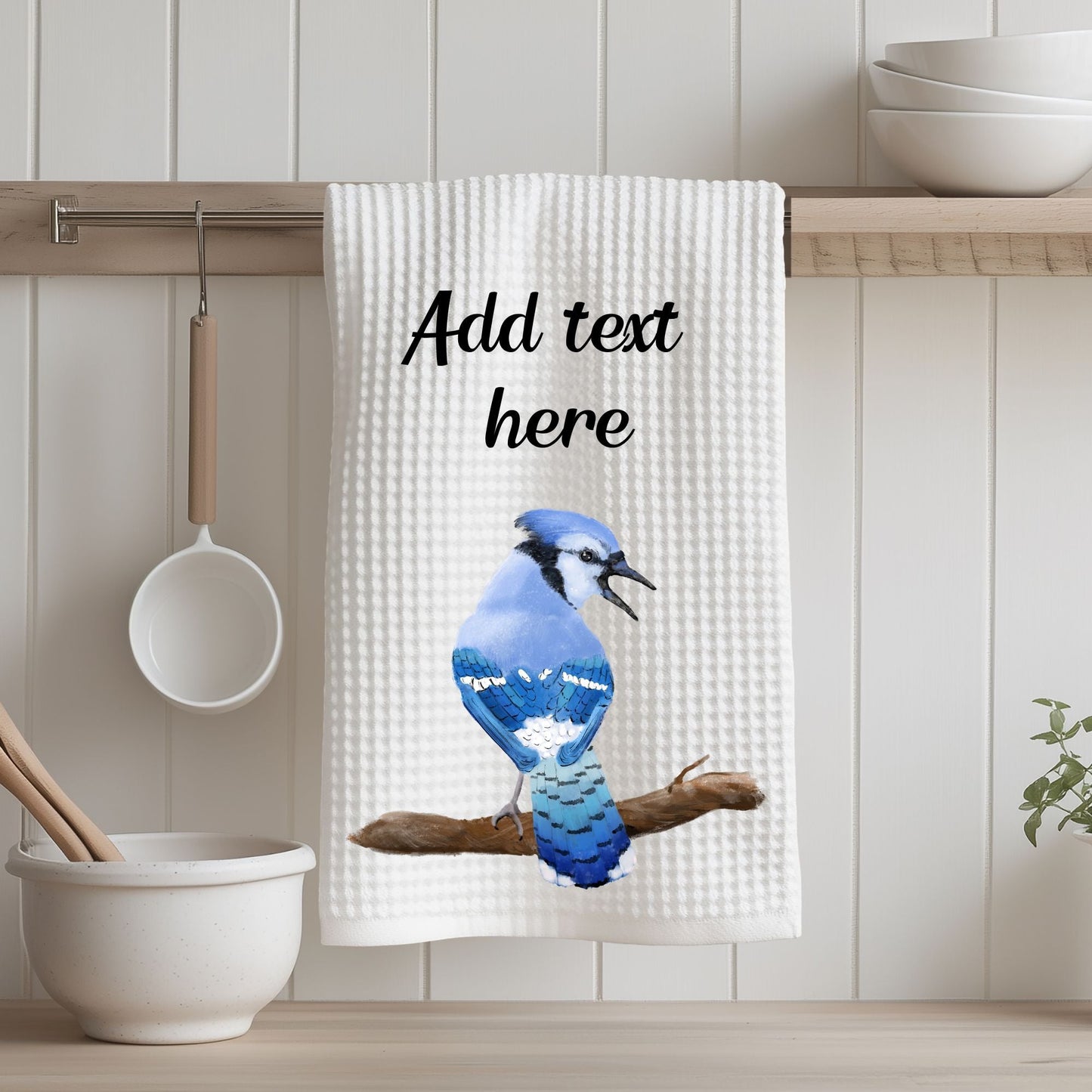 Unique Blue Jay Kitchen Towel - MerikaArt