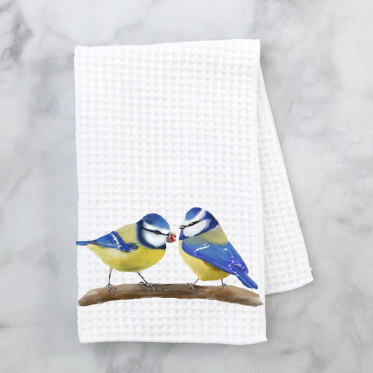 Unique Blue Tit Kitchen Towel - MerikaArt