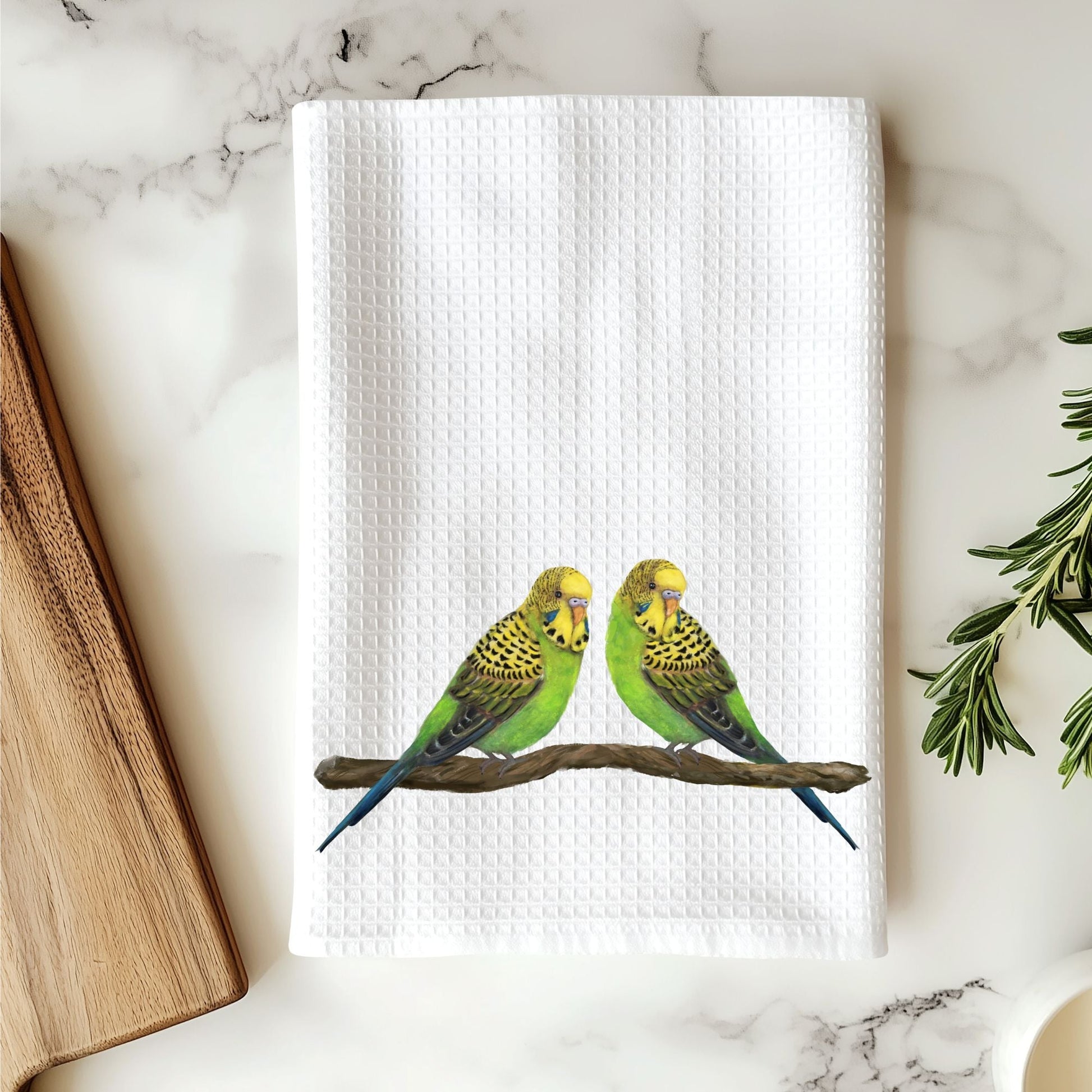 Unique Budgerigars Kitchen Towel - MerikaArt