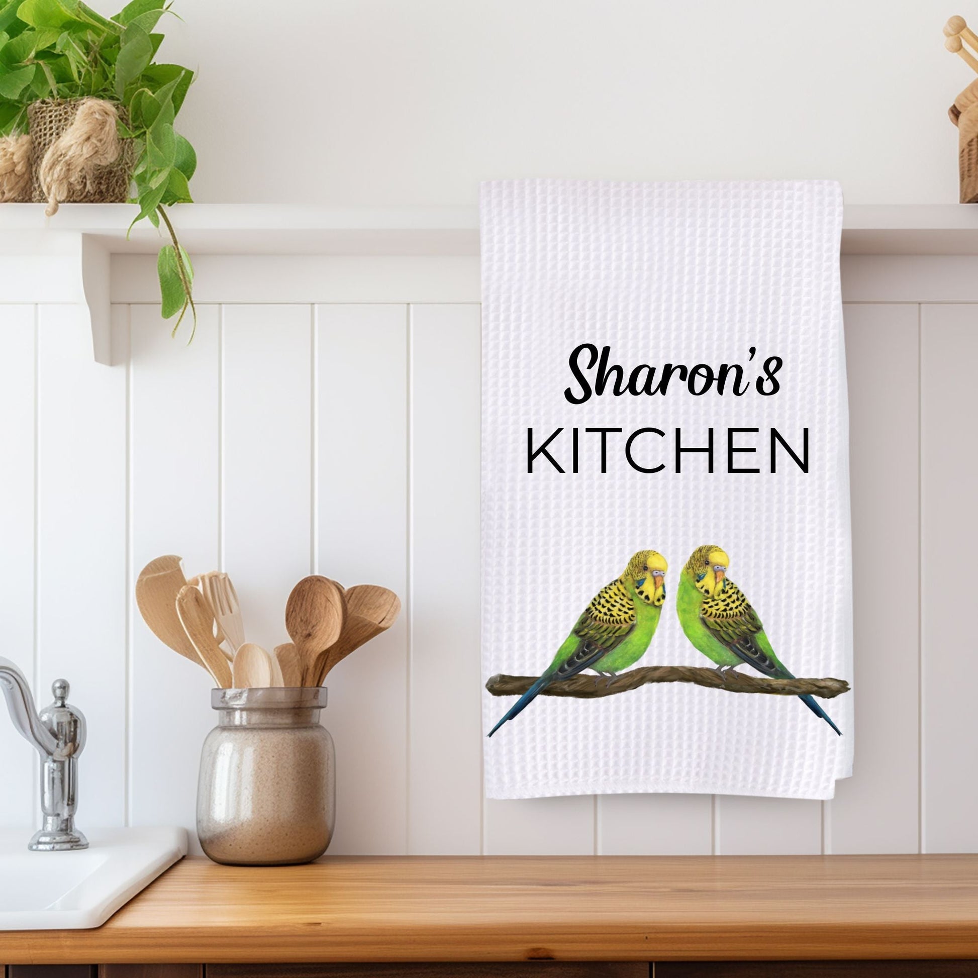 Unique Budgerigars Kitchen Towel - MerikaArt