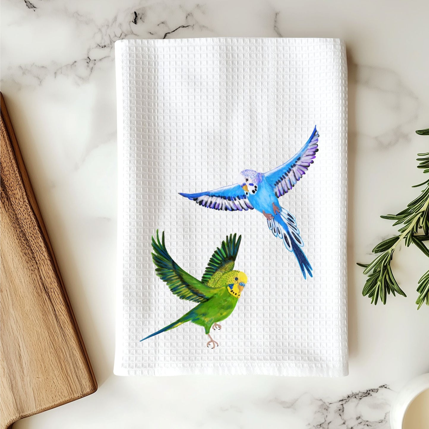 Unique Budgie Kitchen Towel - MerikaArt