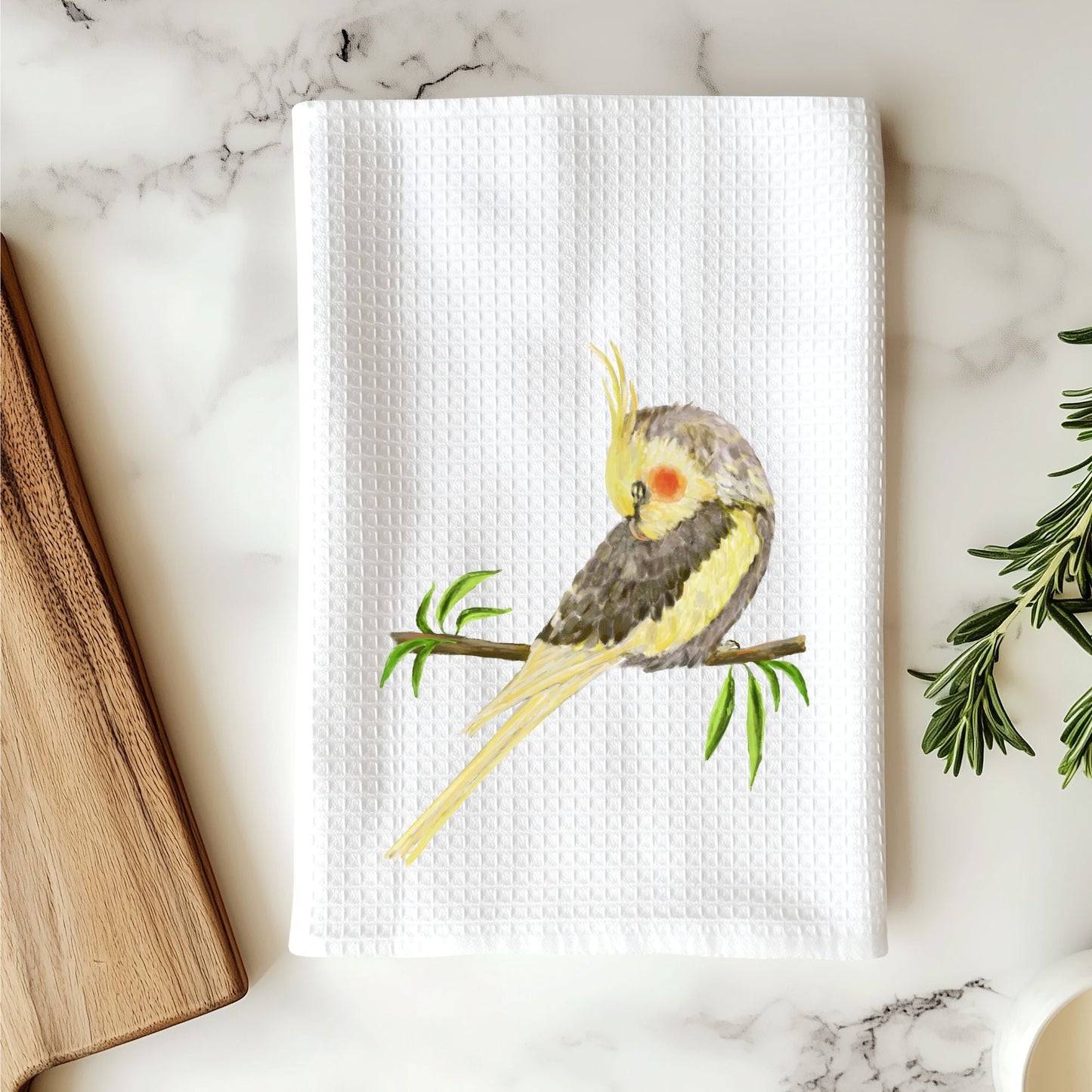 Unique Cockatiel Kitchen Towel - MerikaArt