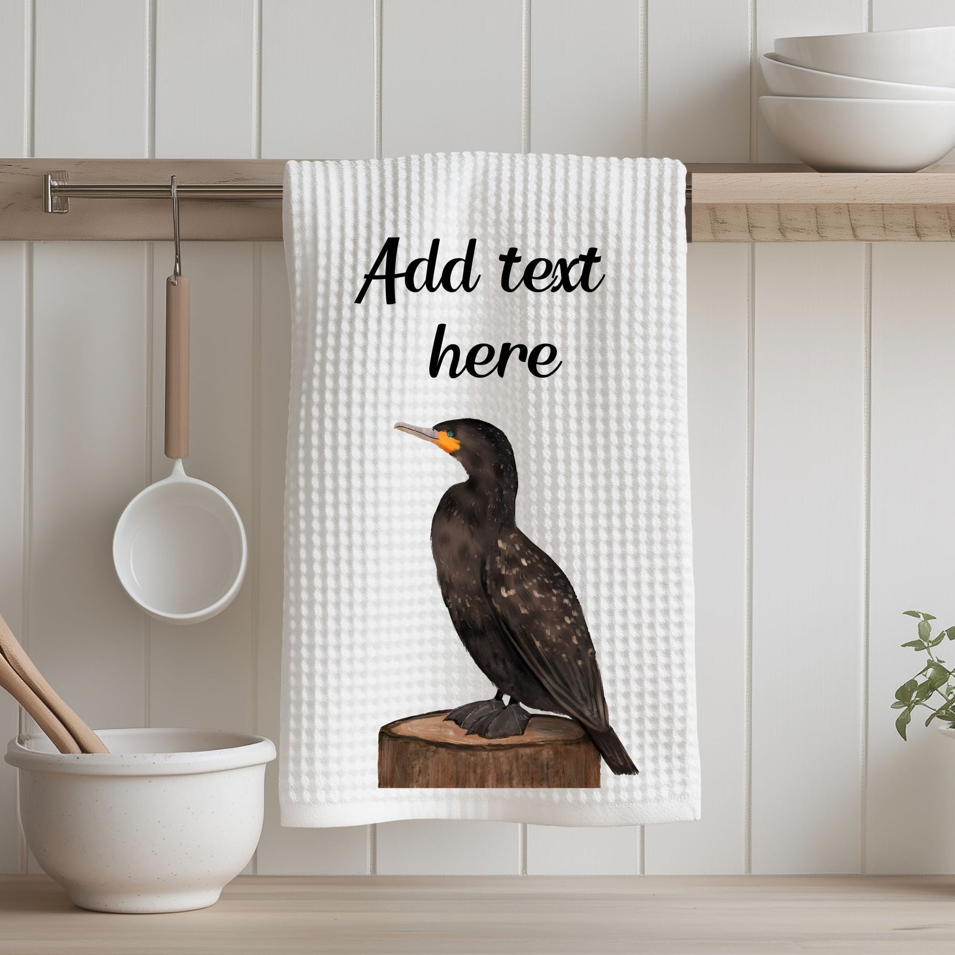 Unique Cormorant Kitchen Towel - MerikaArt