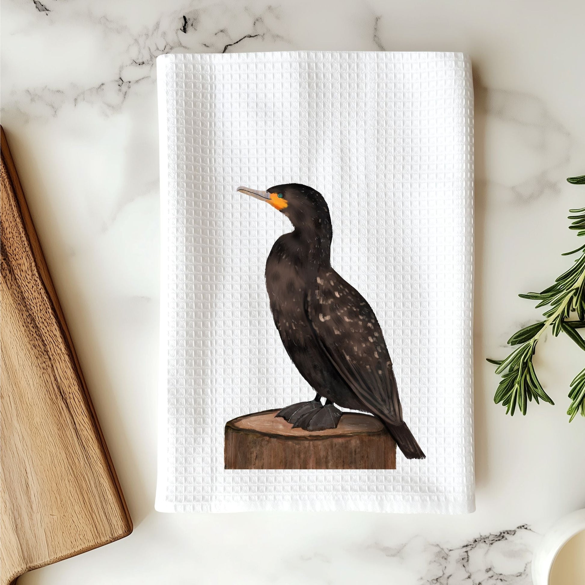 Unique Cormorant Kitchen Towel - MerikaArt