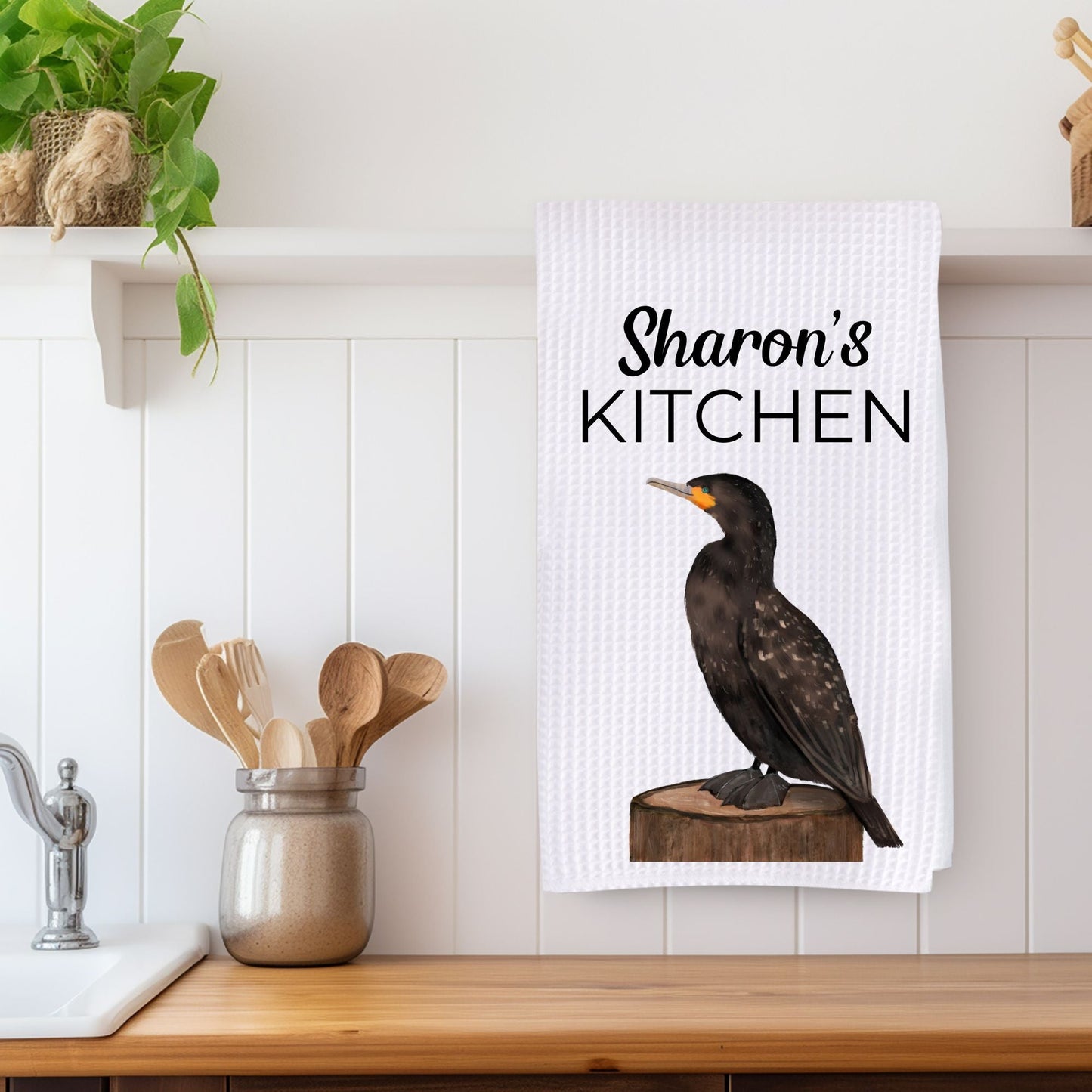 Unique Cormorant Kitchen Towel - MerikaArt