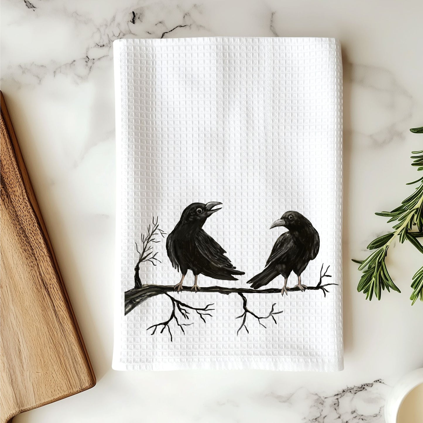 Unique Crow Kitchen Towel - MerikaArt