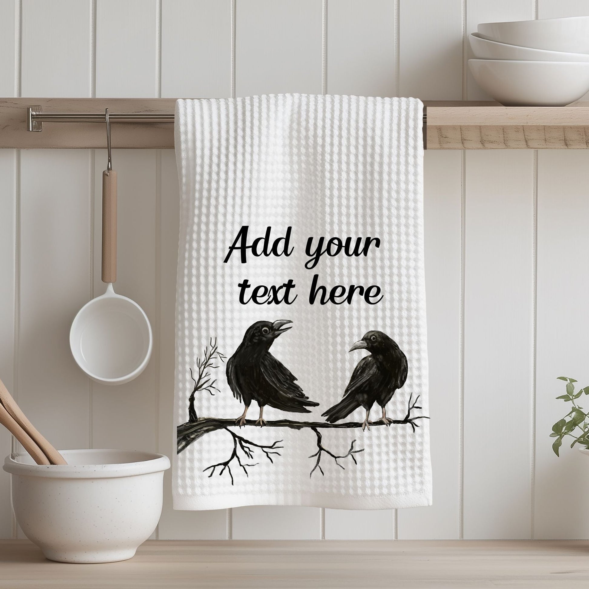 Unique Crow Kitchen Towel - MerikaArt