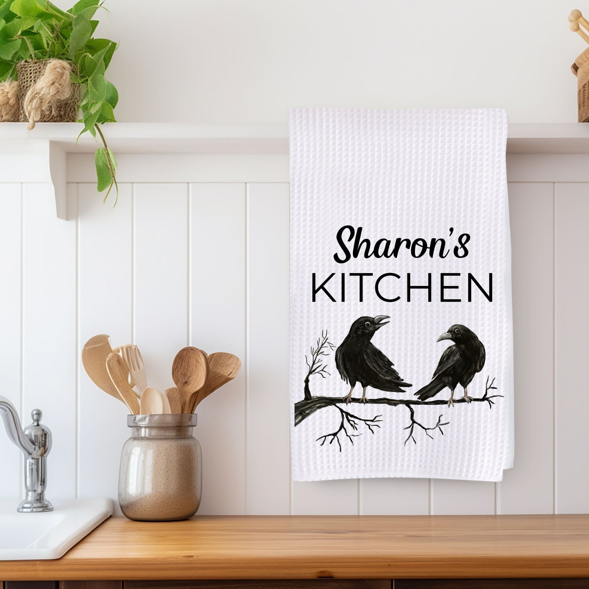 Unique Crow Kitchen Towel - MerikaArt