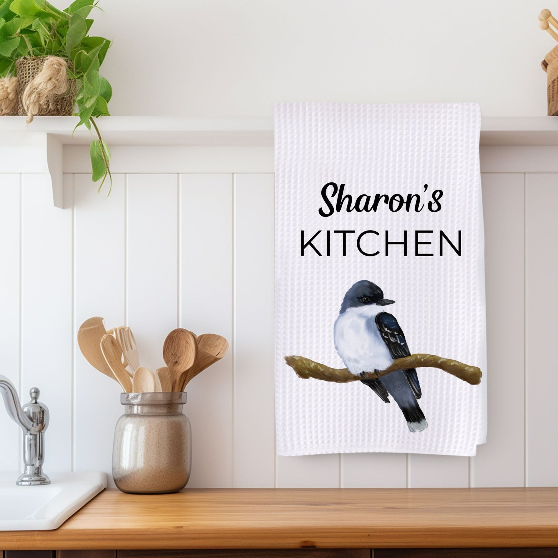 Unique Eastern Kingbird Kitchen Towel - MerikaArt