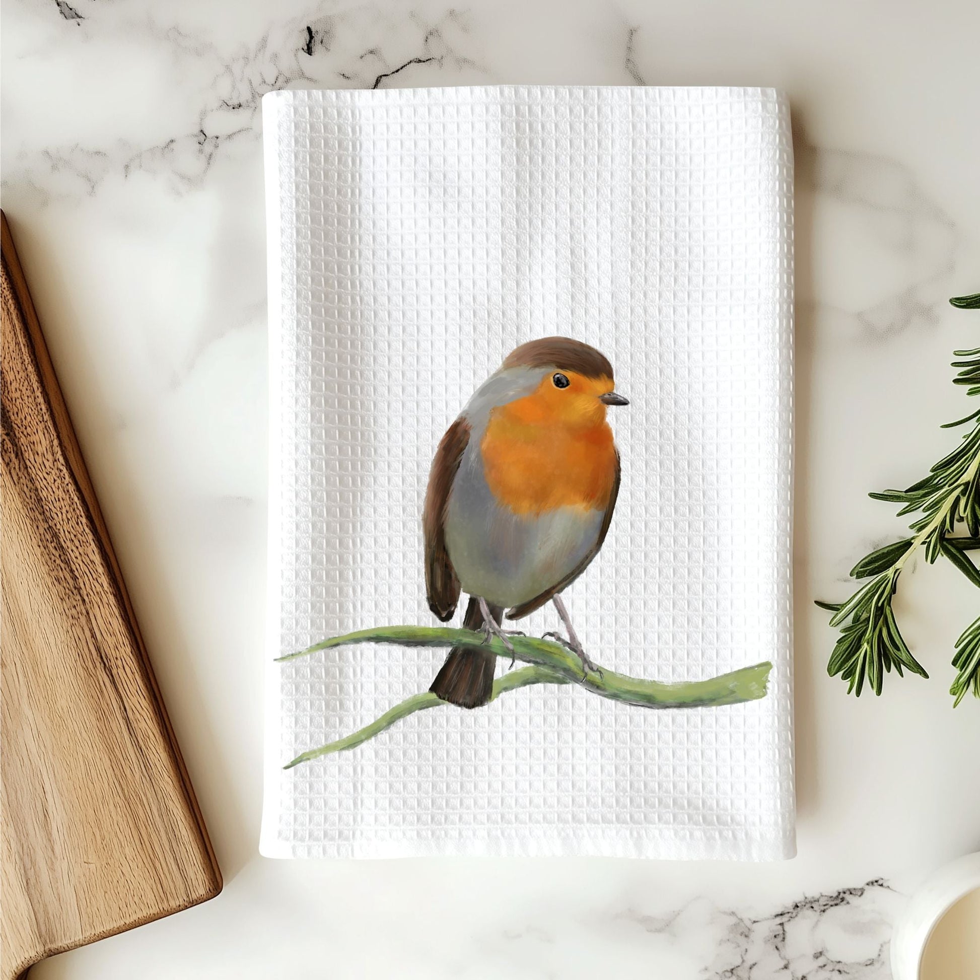 Unique European Robin Kitchen Towel - MerikaArt