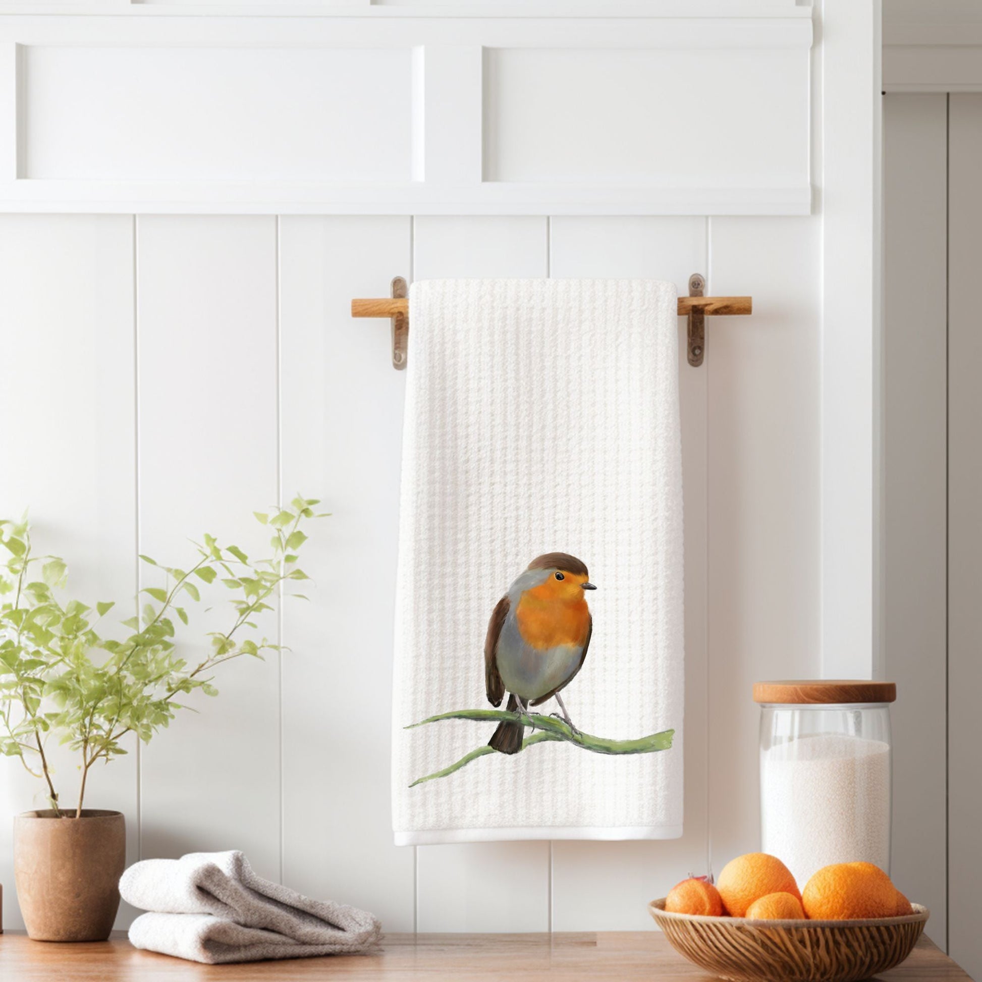 Unique European Robin Kitchen Towel - MerikaArt