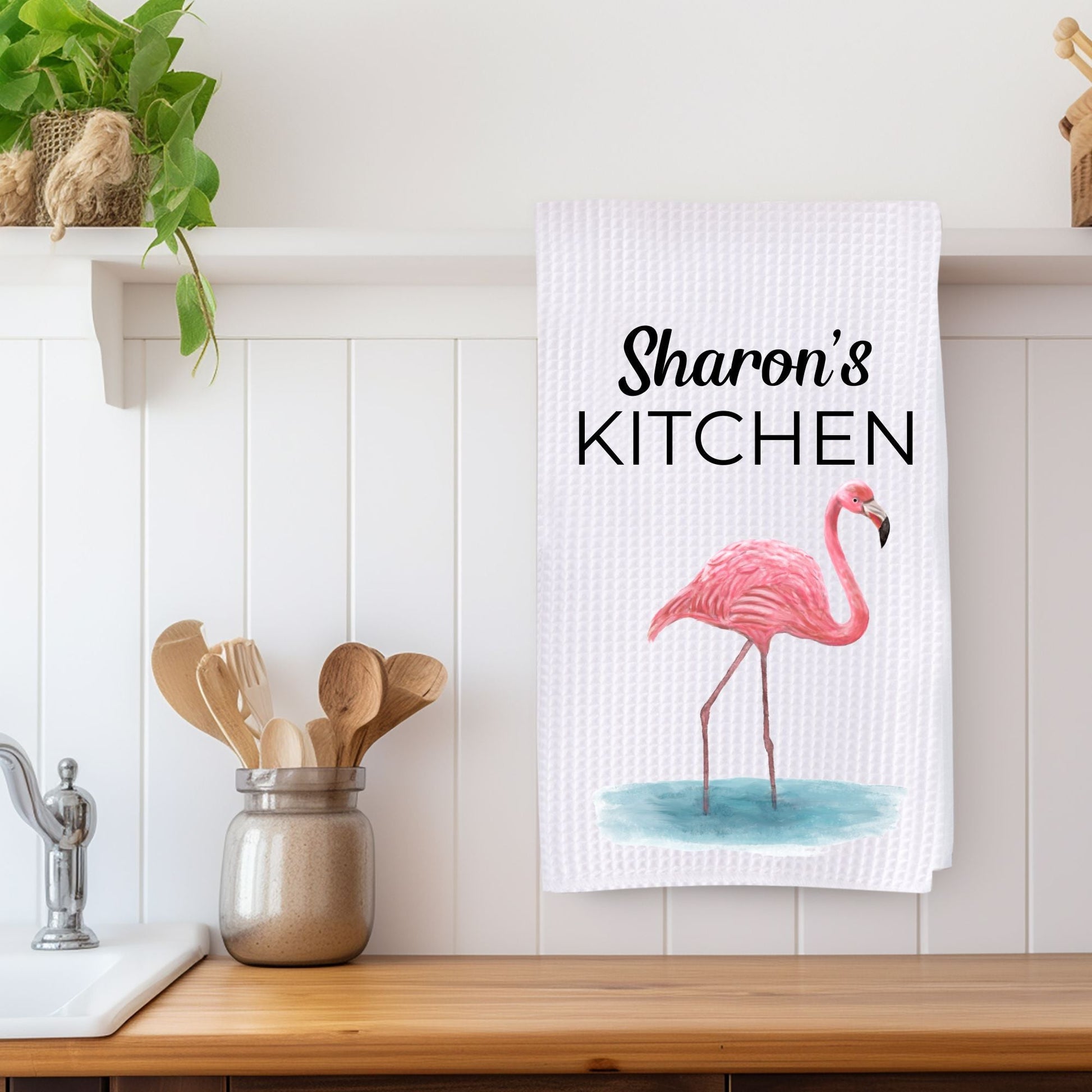 Unique Flamingo Kitchen Towel - MerikaArt