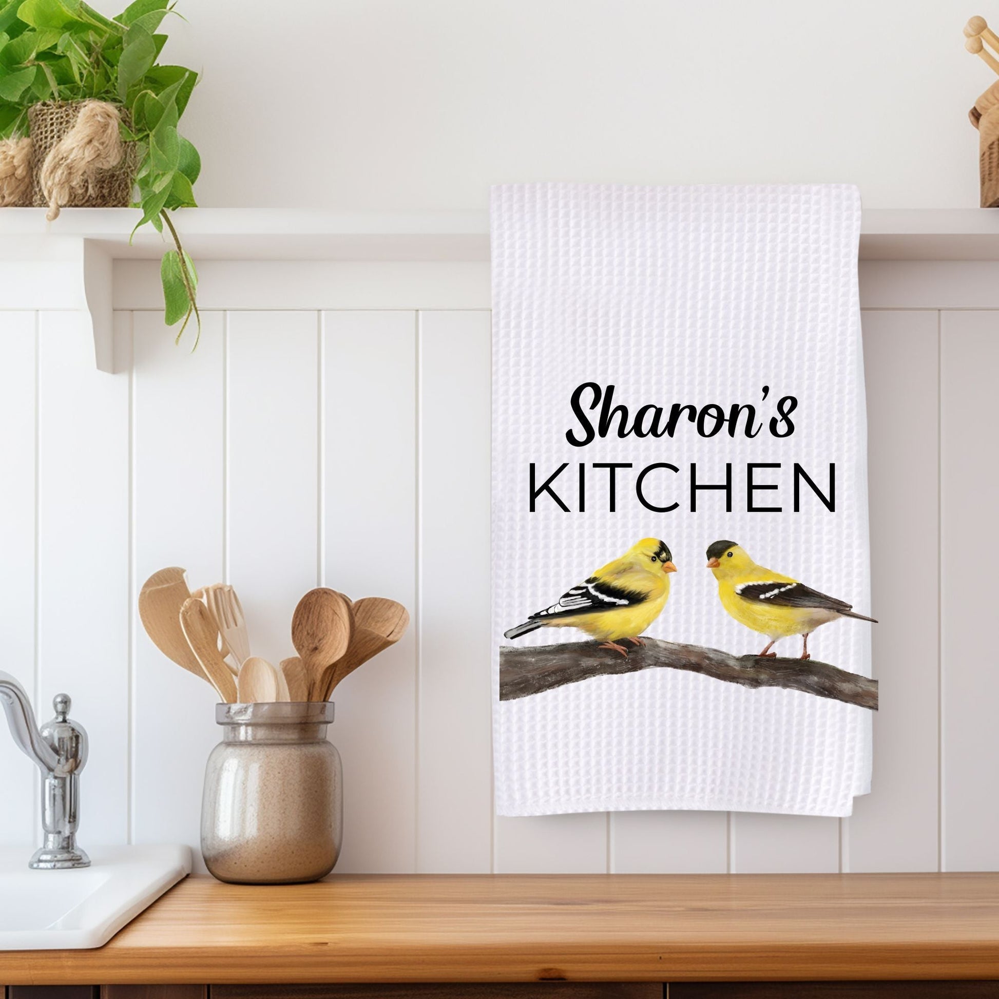 Unique Goldfinch Kitchen Towel - MerikaArt