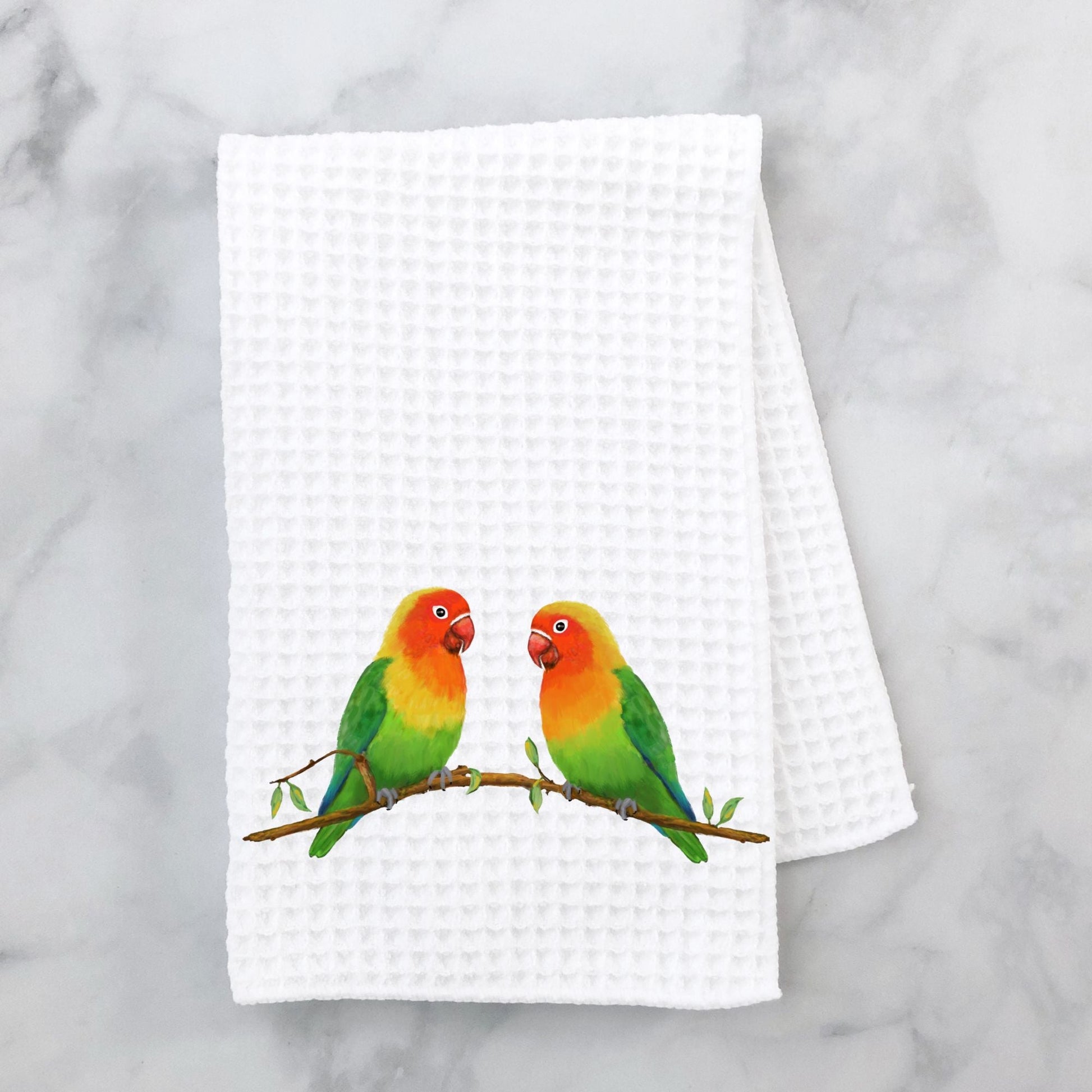 Unique Lovebirds Kitchen Towel - MerikaArt