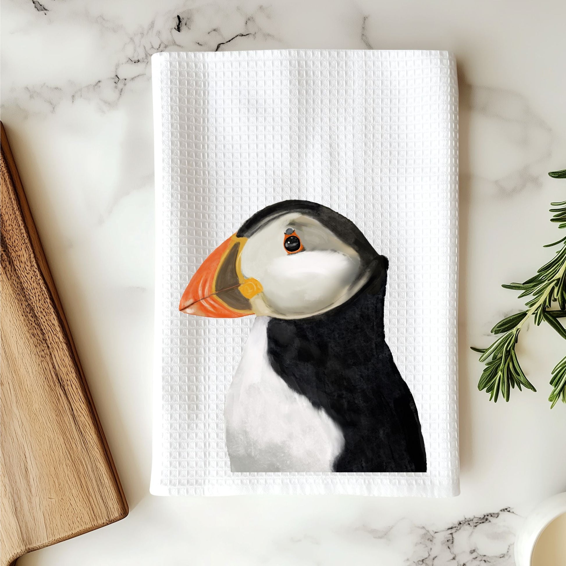 Unique Puffin Kitchen Towel - MerikaArt