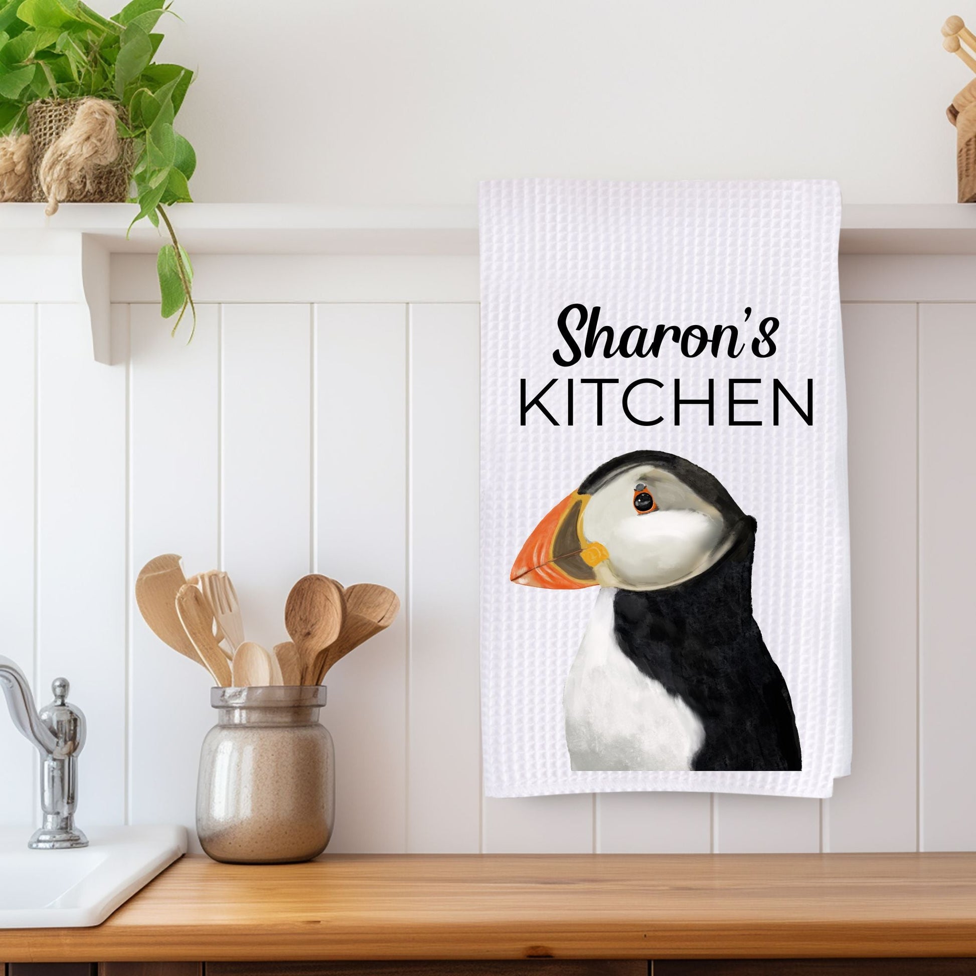 Unique Puffin Kitchen Towel - MerikaArt