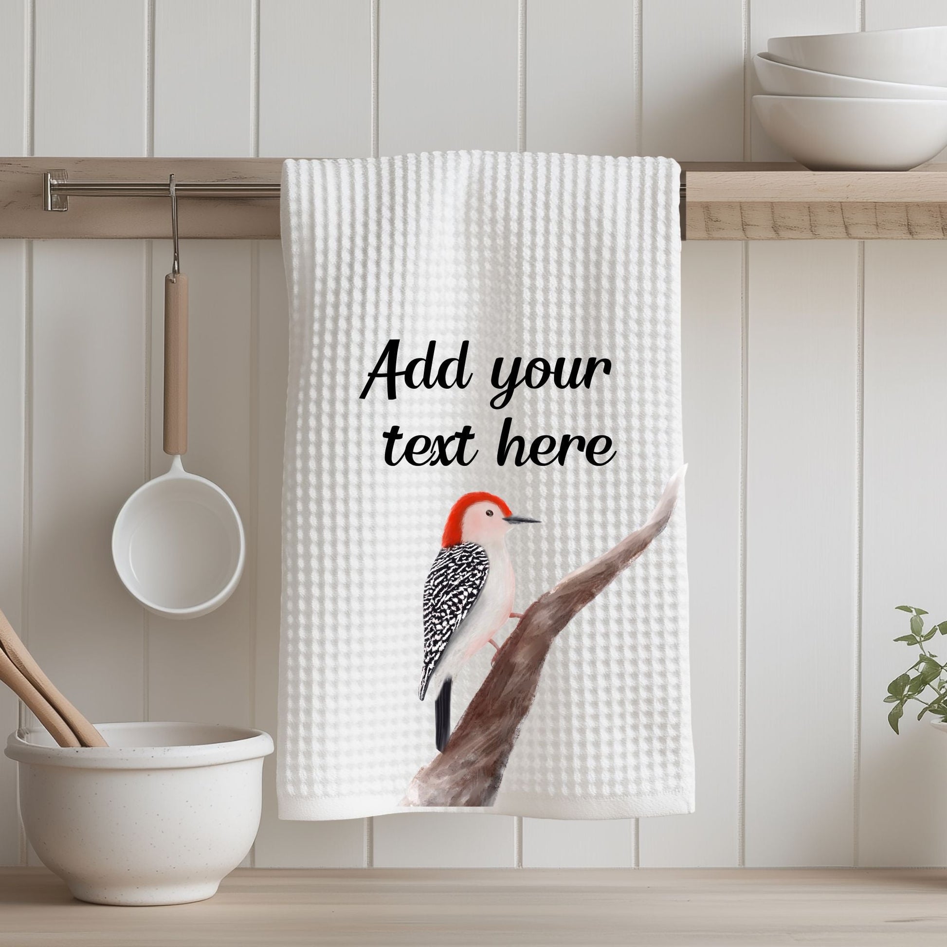 Unique Red - Bellied Woodpecker Kitchen Towel - MerikaArt