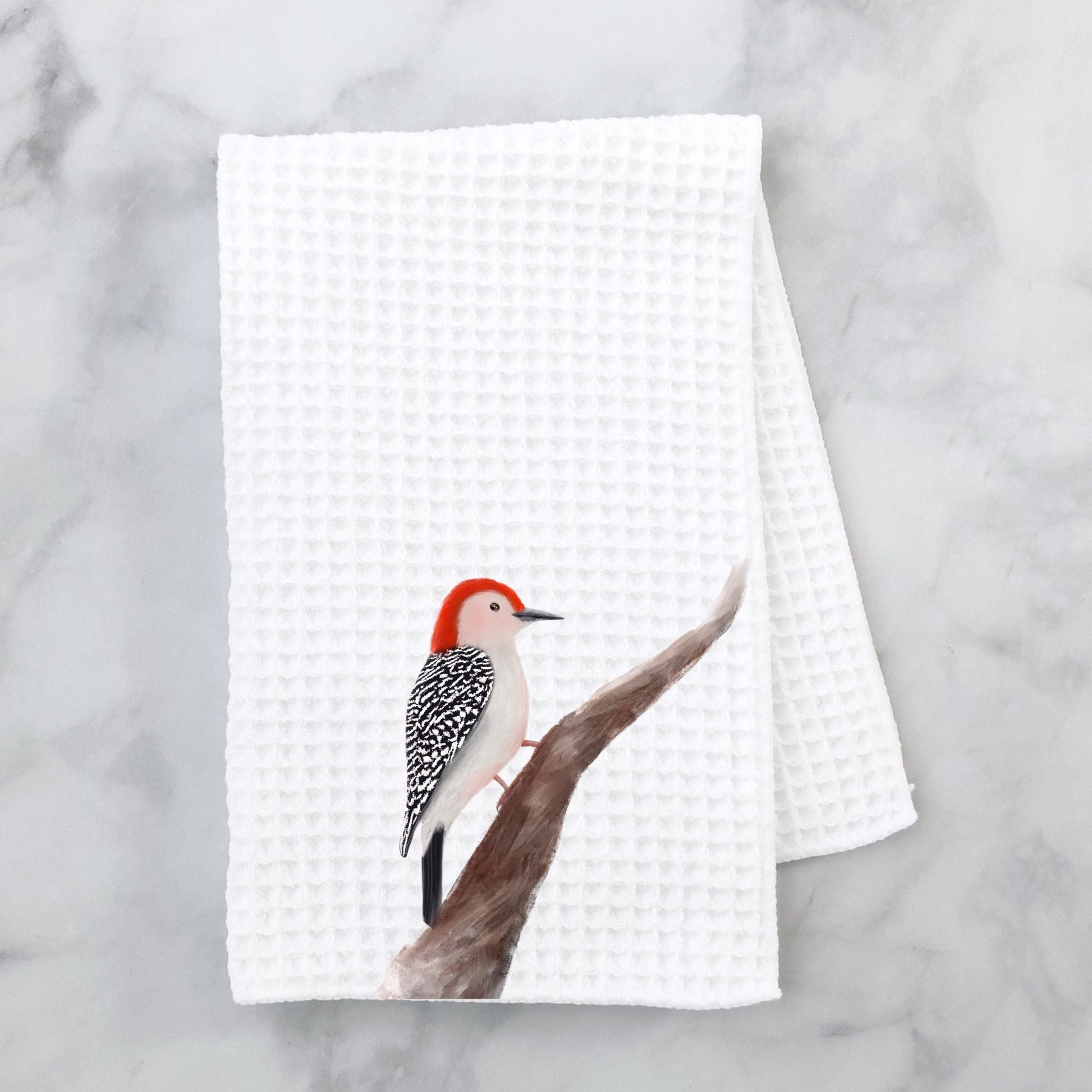 Unique Red - Bellied Woodpecker Kitchen Towel - MerikaArt