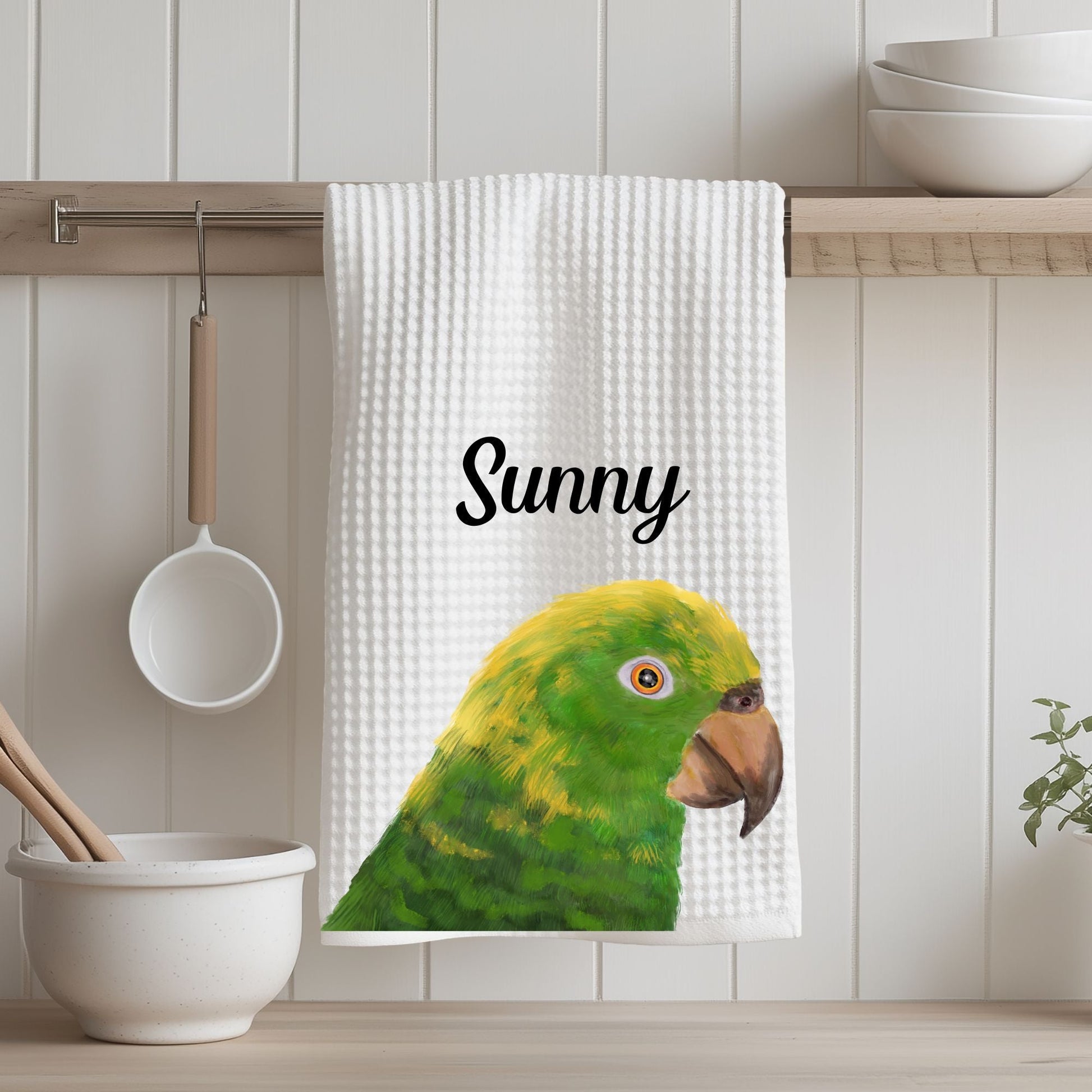 Vibrant Amazon Parrot Kitchen Towel - MerikaArt