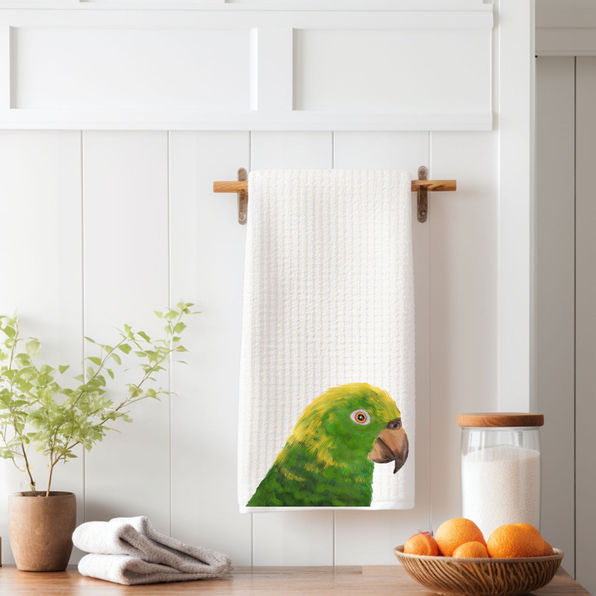 Vibrant Amazon Parrot Kitchen Towel - MerikaArt