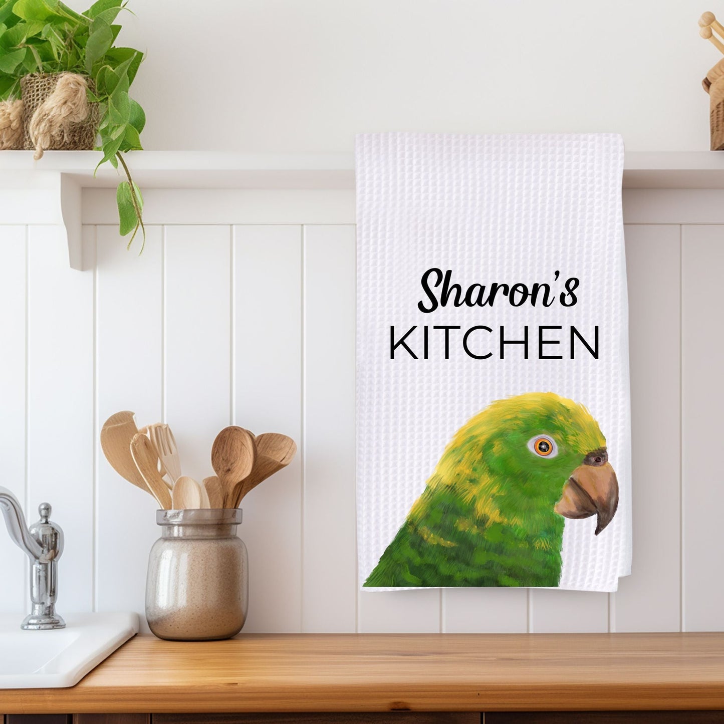 Vibrant Amazon Parrot Kitchen Towel - MerikaArt