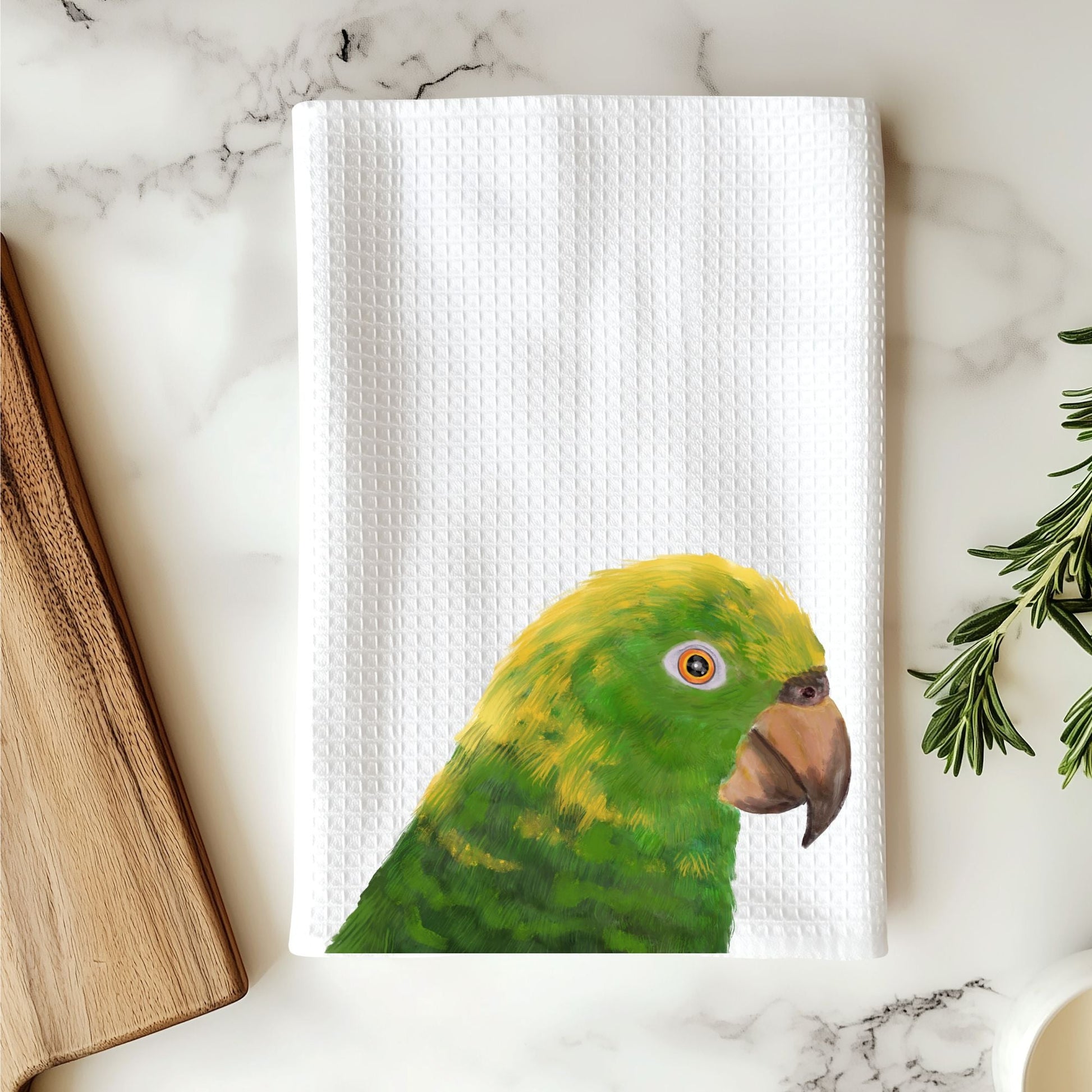 Vibrant Amazon Parrot Kitchen Towel - MerikaArt